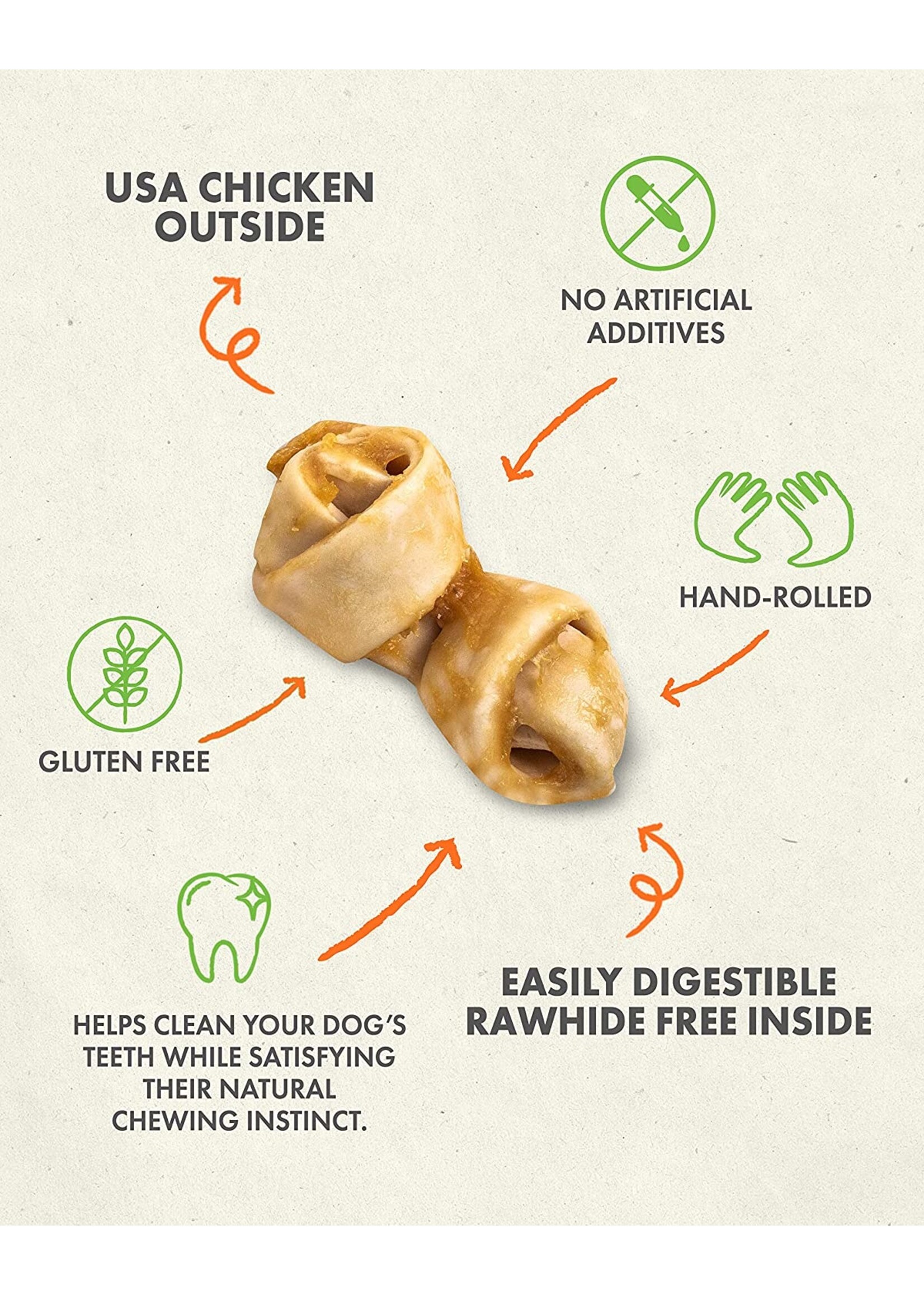 Canine Naturals Hide Free Canine Naturals Hide-Free Chicken Mini Knots 12pack