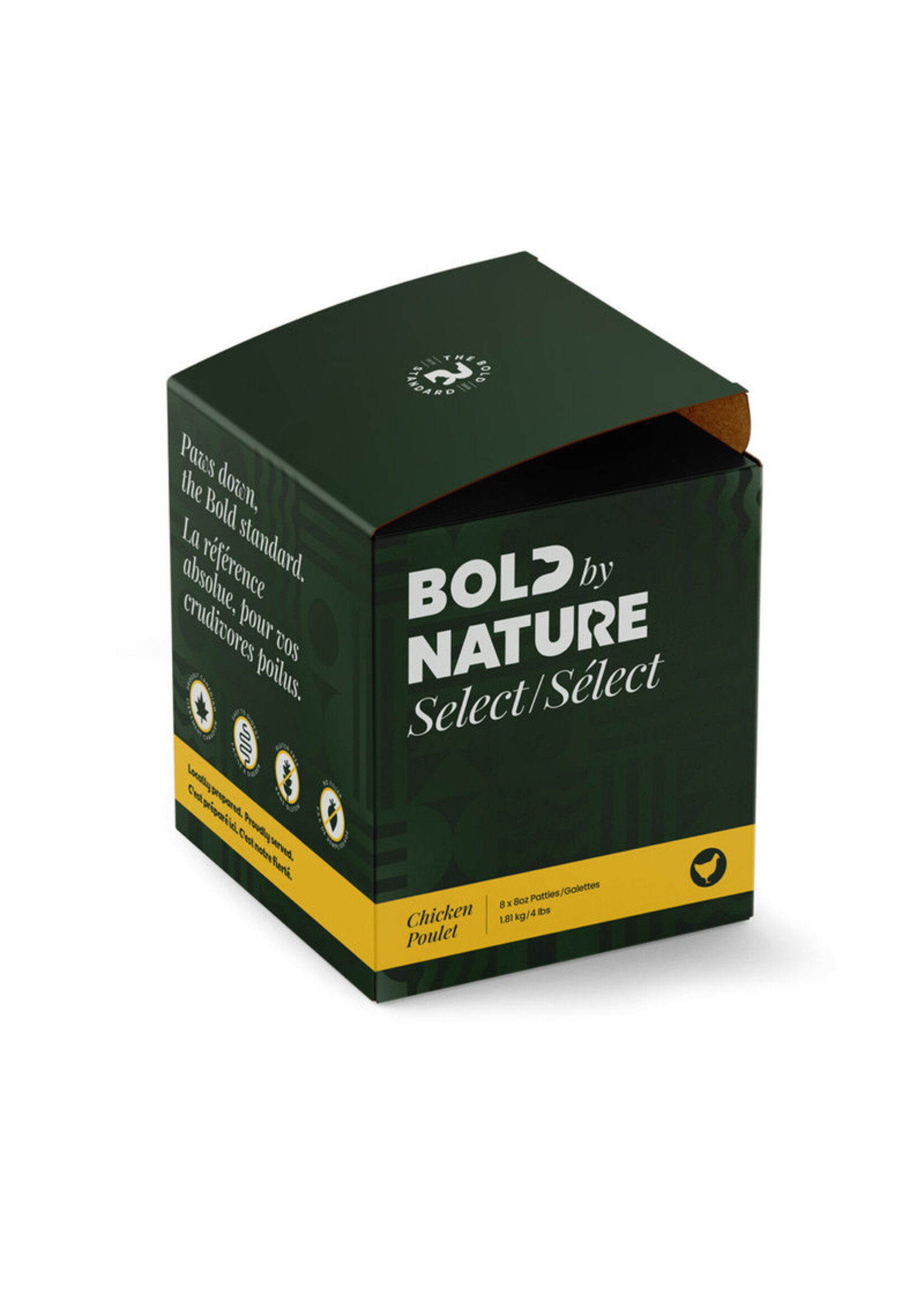 Bold by Nature Bold by Nature Dog Select Chicken 4lb Patties