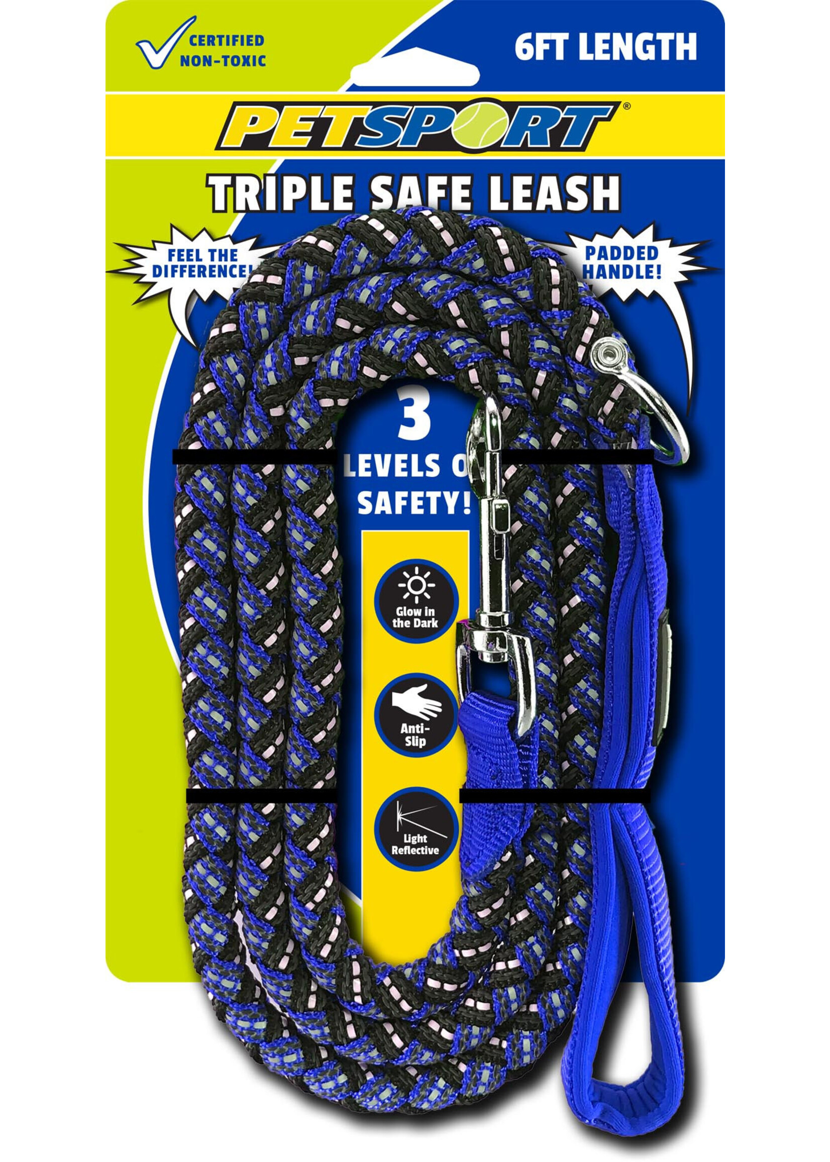 Petsport Petsport Triple Safe Safety Leash 6ft Blue
