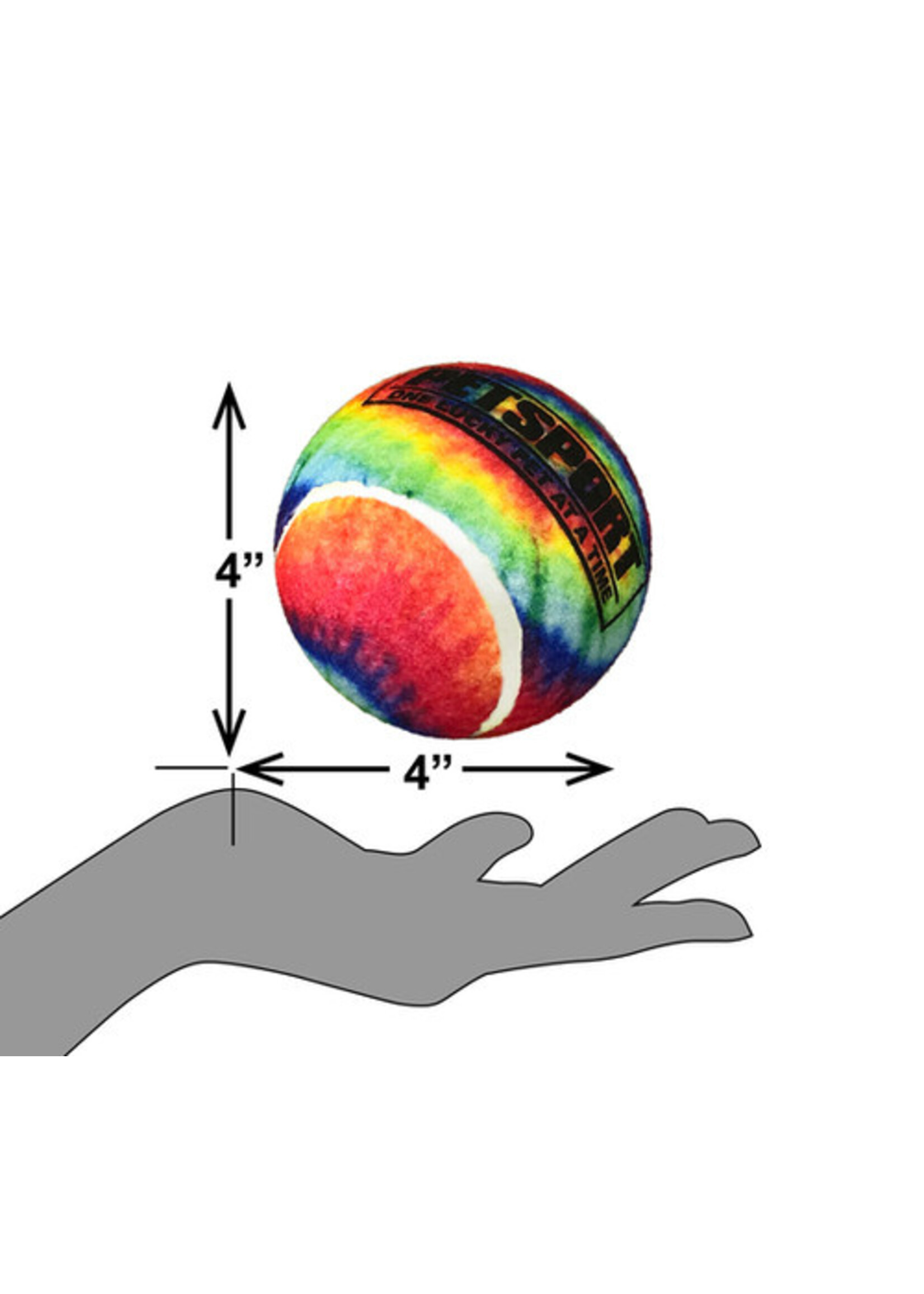 Petsport Petsport Tie Dye Squeak Ball 4"