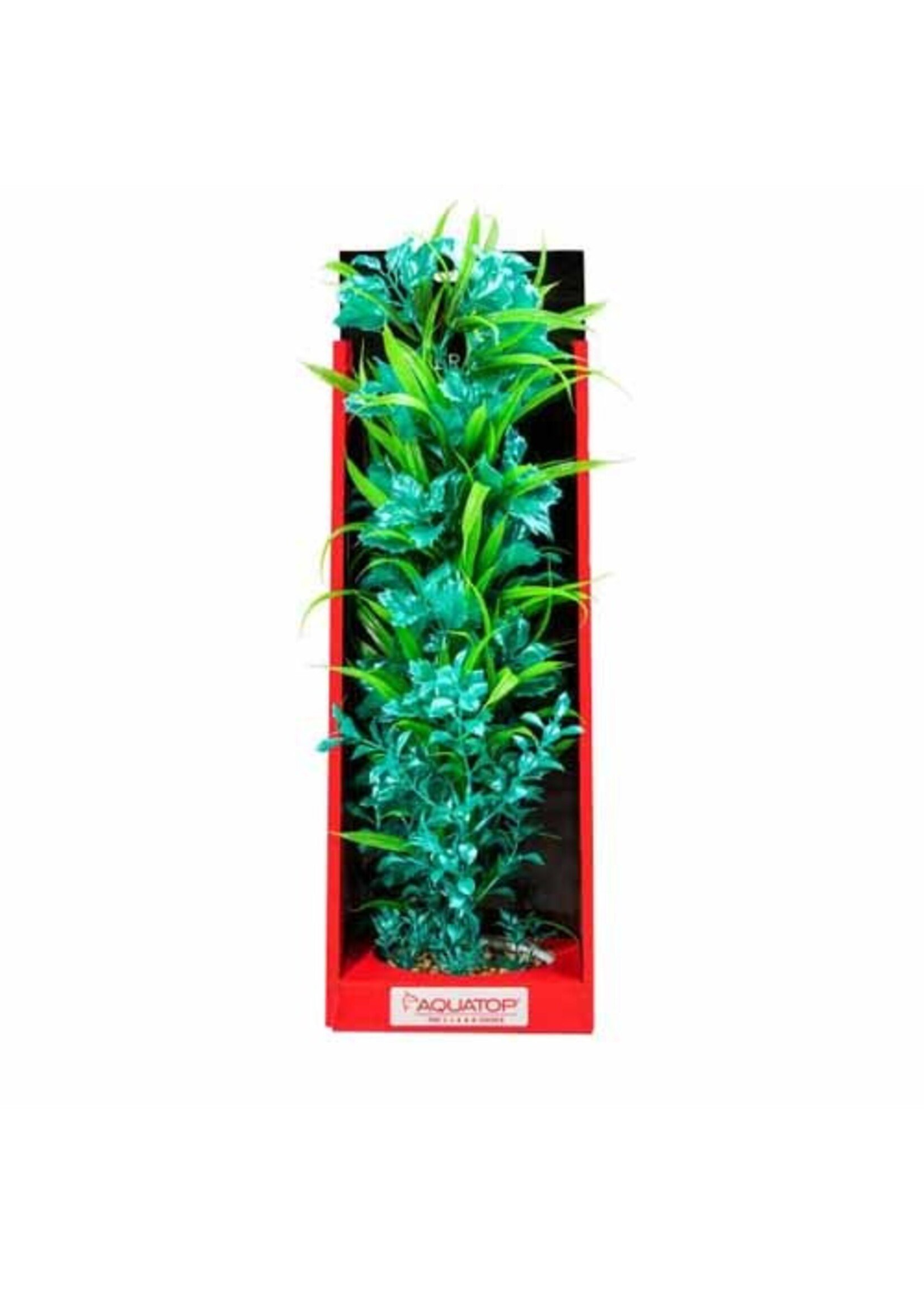 Aquatop Aquatop Boxed Vibrant Passion Turquoise Weighted Base Plant