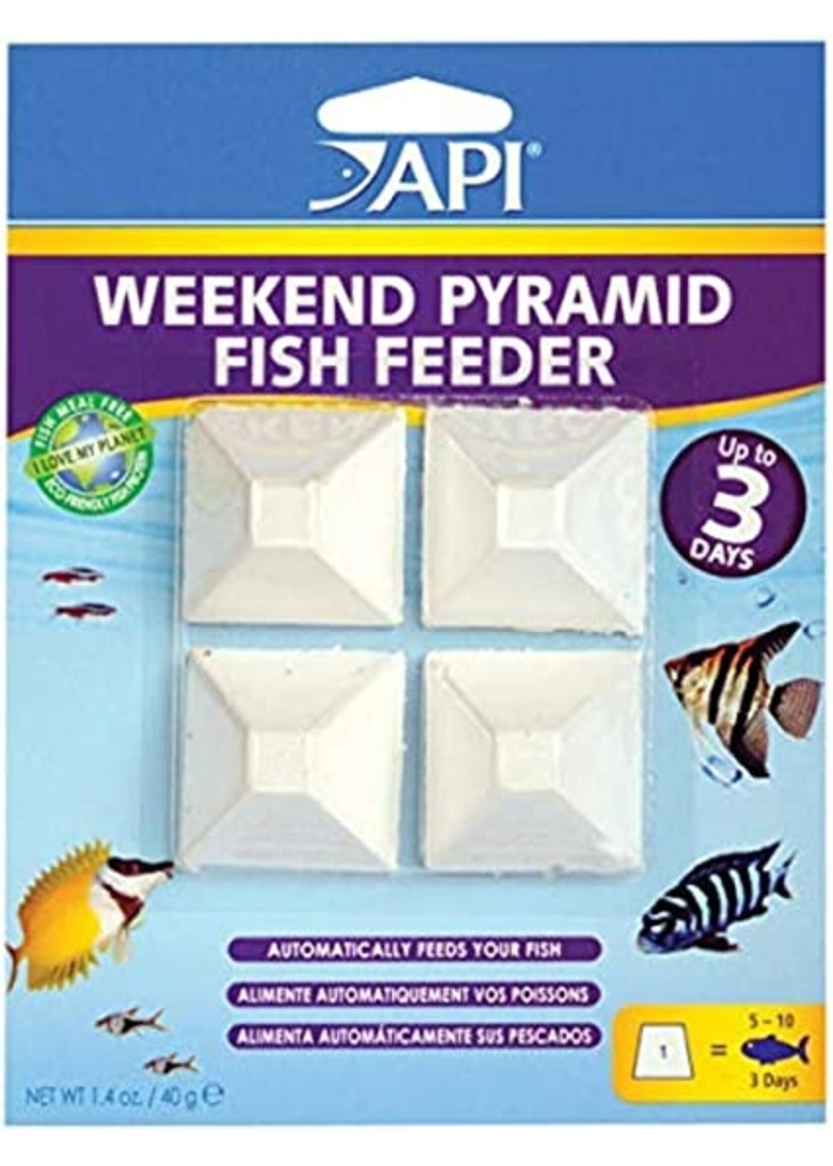 API API Weekend Pyramid Fish Feeder up to 3days 4Blocks
