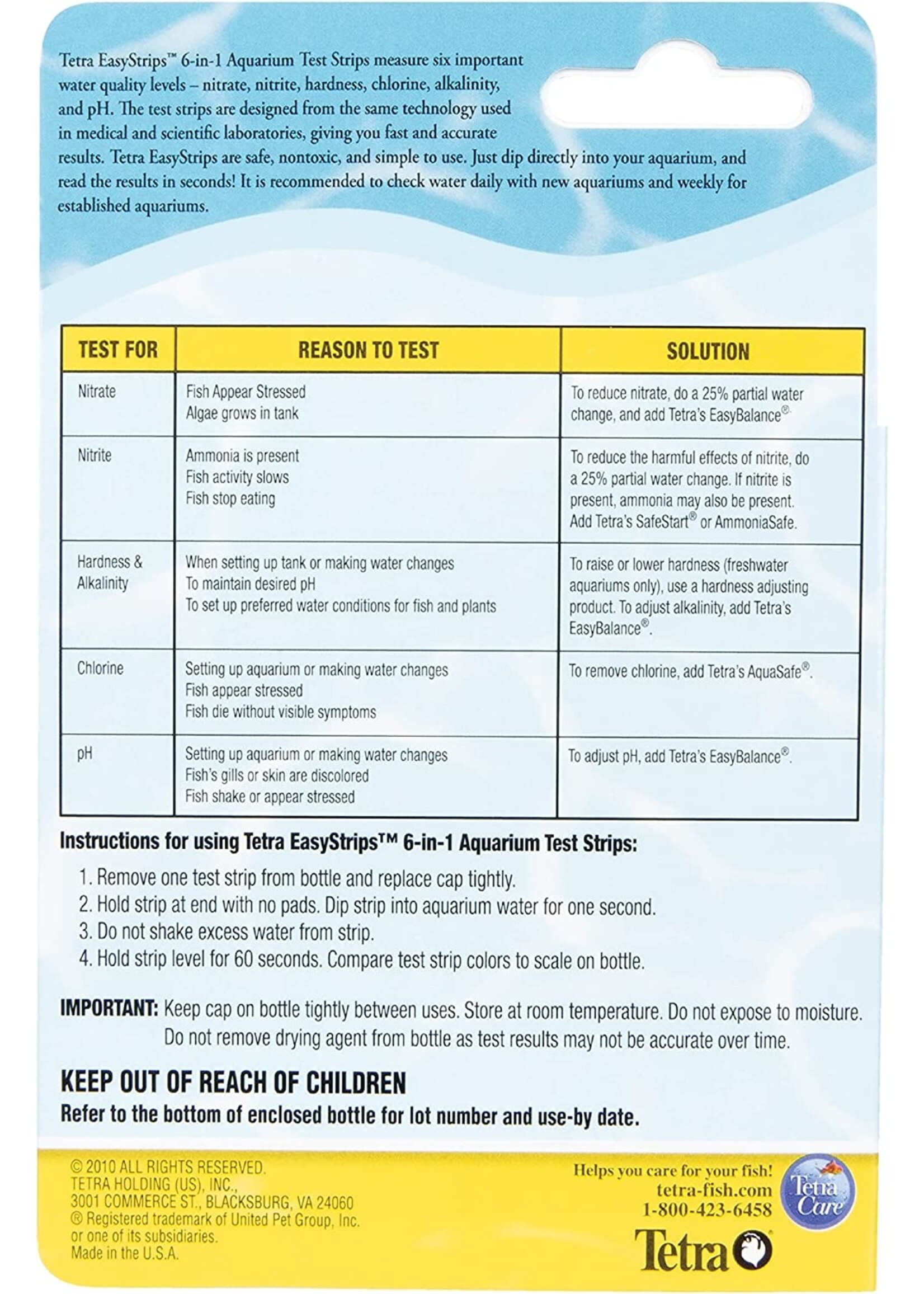 Tetra Easystrips 6in1 Aquarium Test Strips