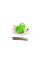 Budz Budz Green Fish Cat Toy w/ Catnip Pocket 1 Tube 4.5"