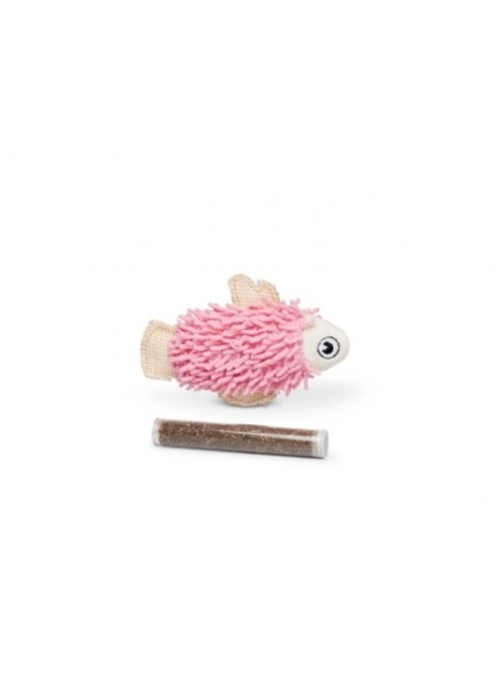 Budz Budz Pink Fish Cat Toy w/ Catnip Pocket 1 Tube 4.5"