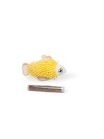 Budz Budz Yellow Fish Cat Toy w/ Catnip Pocket - 1 Tube 4.5"