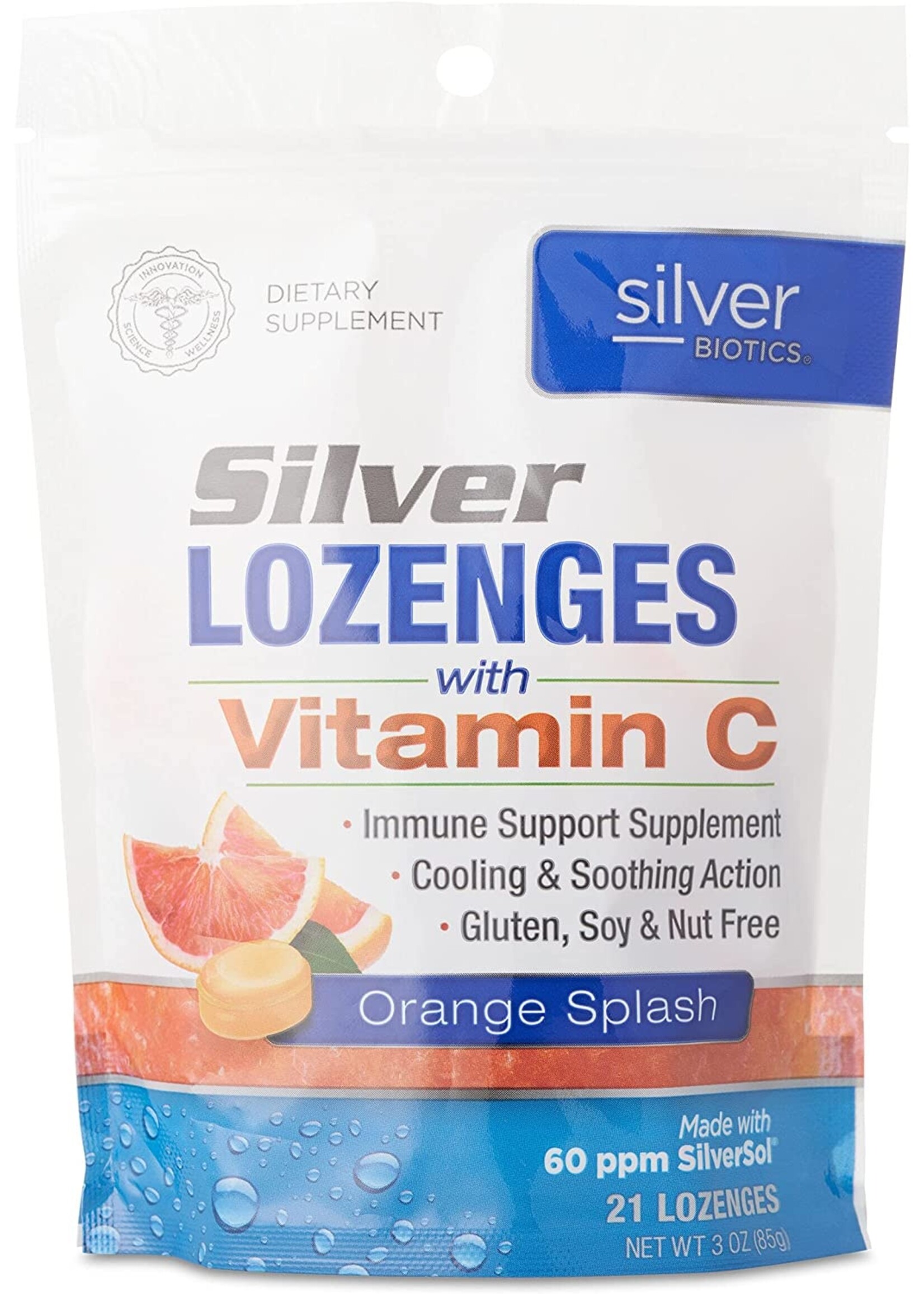 American Biotech Labs Silver Biotics Silver Lozenges Orange Splash 21ct