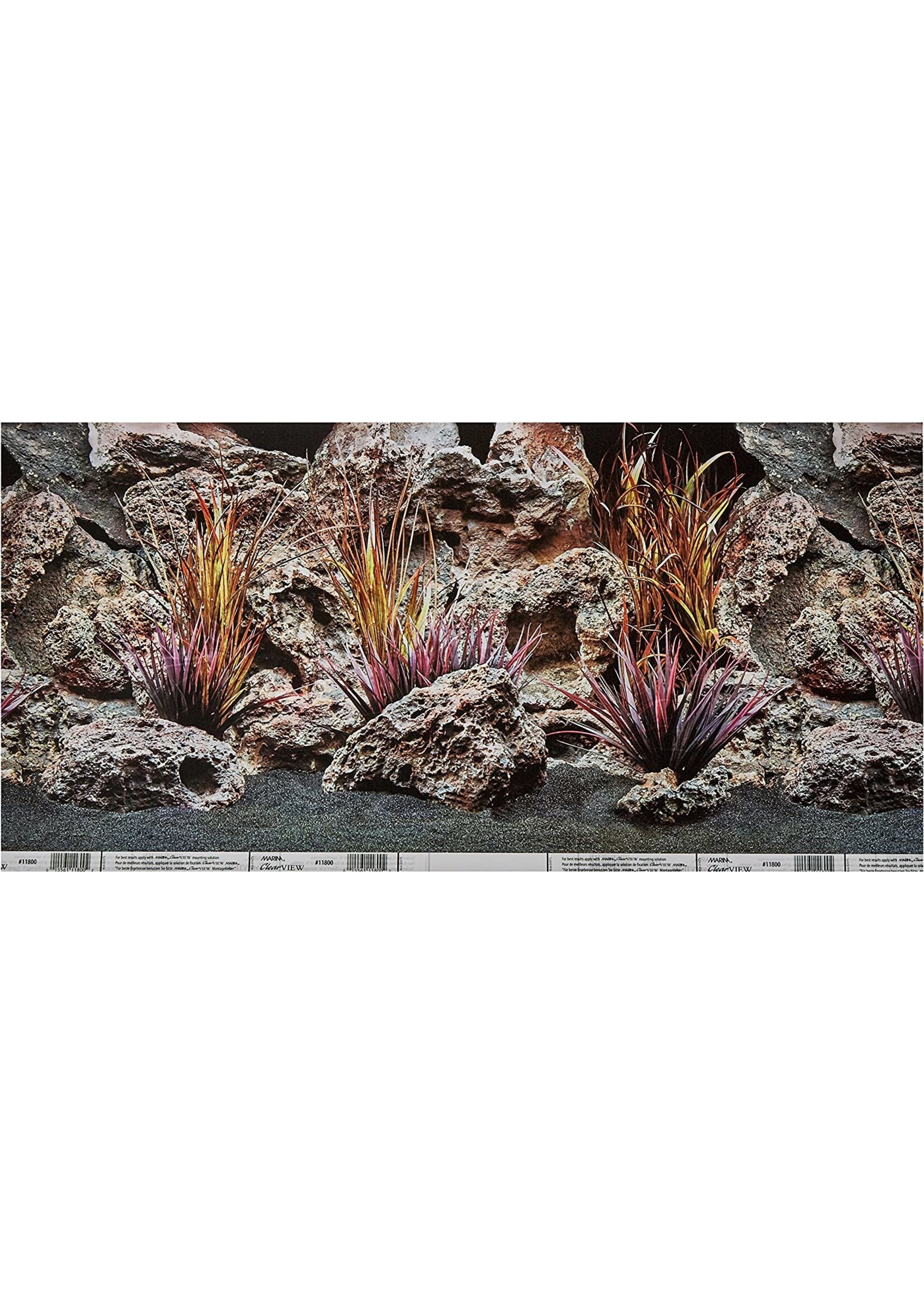 Marina Marina Double Sided Aquarium Background- Jungle Floral / Red Lace 12 in x 24 in