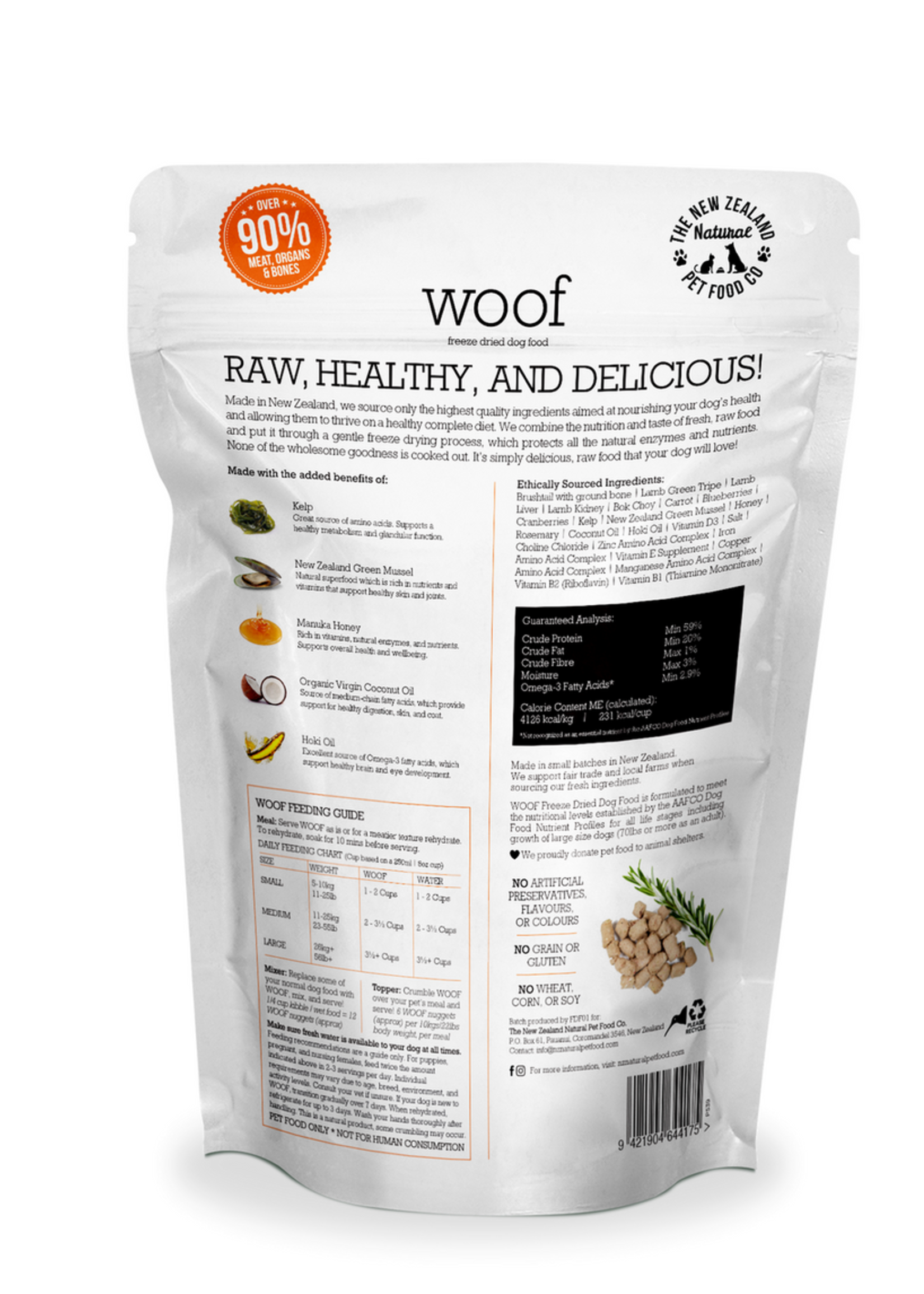 New Zealand Natural Pet Food Co NZ Natural Pet Food Woof Wild Brushtail Recipe Freeze-Dried