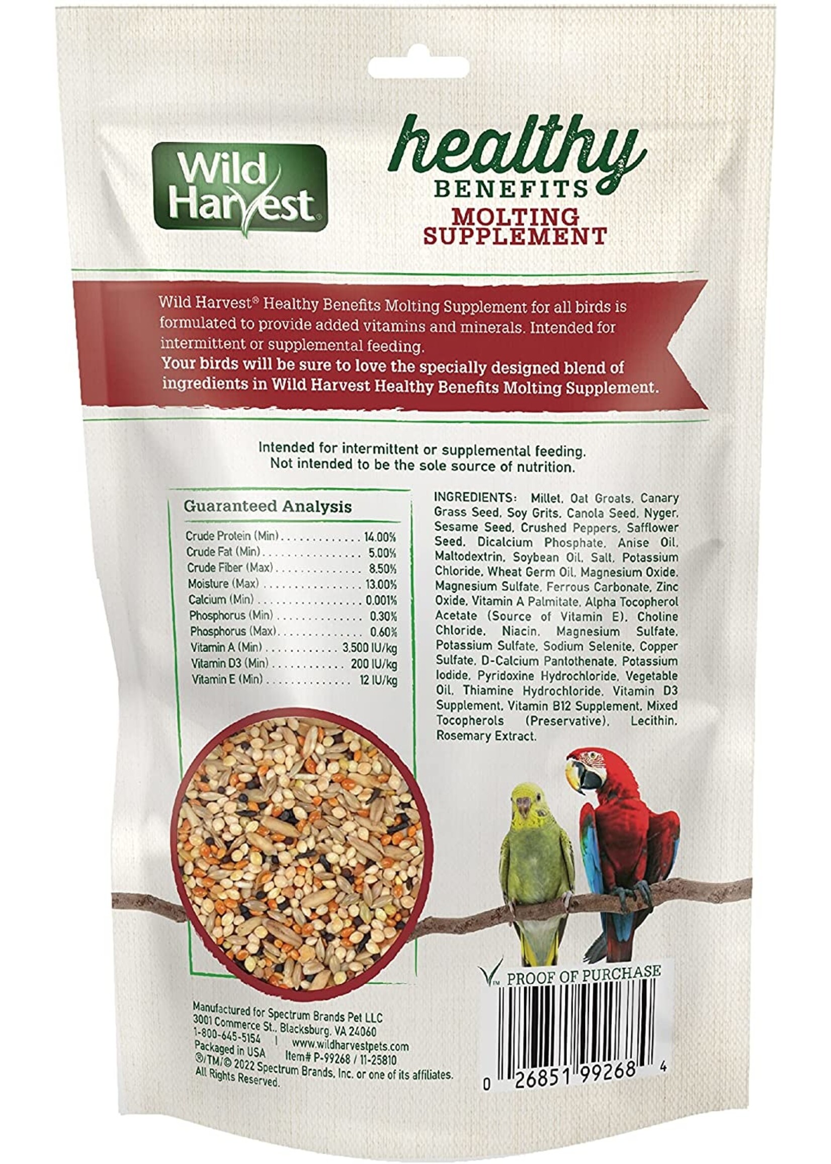 Wild Harvest Healthy Benefits Molt Supplement 7.5oz