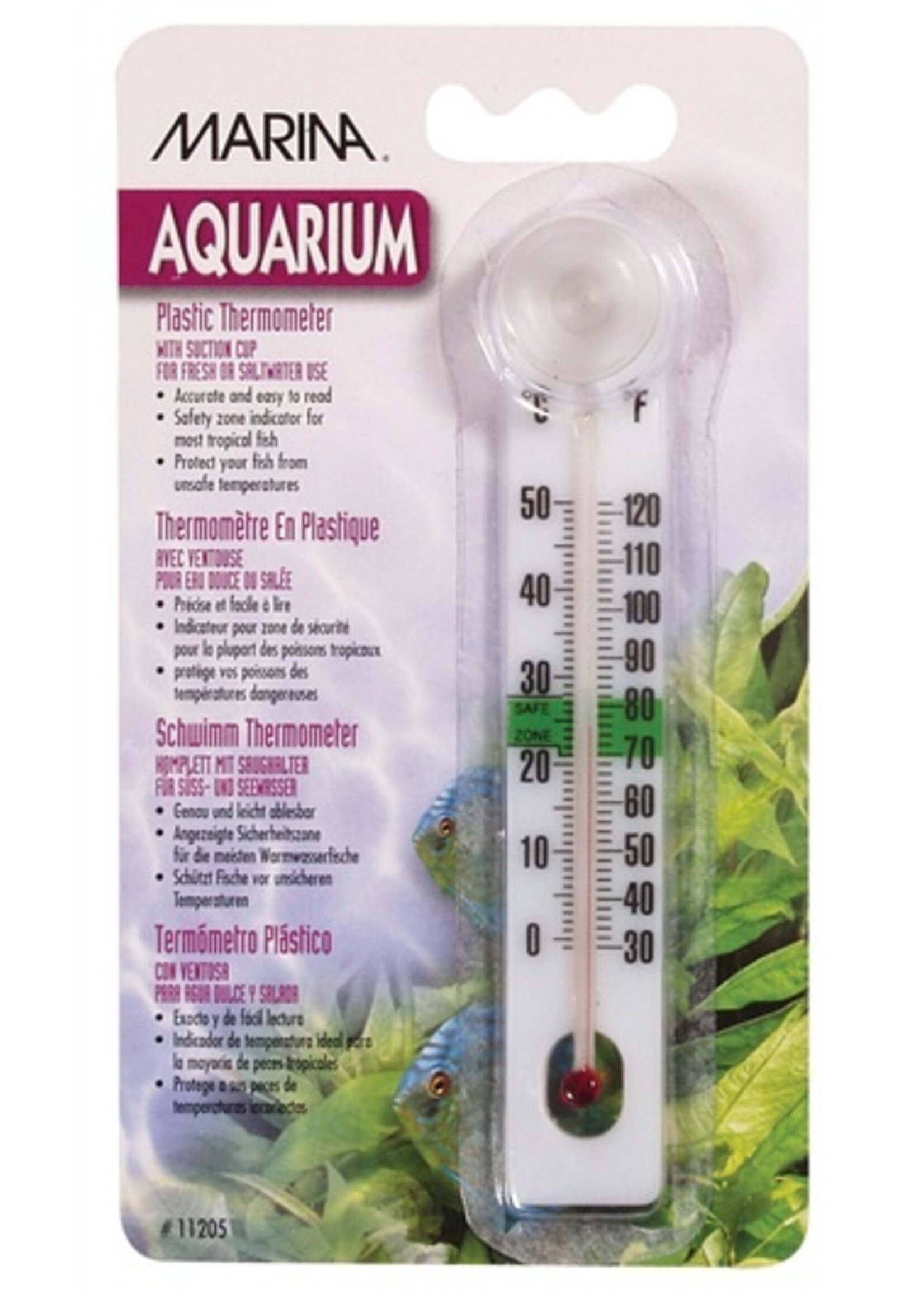 Marina Marina Liquid Crystal Plastic Thermometer-Centigrade-Fahrenheit