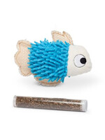 Budz Budz Blue Fish Cat Toy w/ Catnip Pocket 1 Tube 4.5"