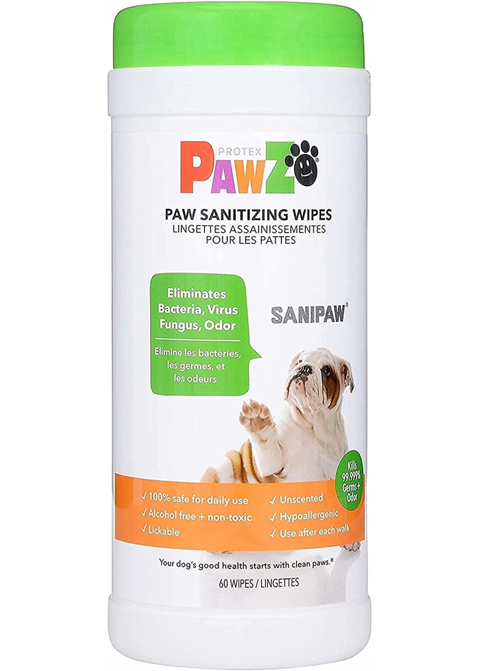 Pawz Pawz Paw Sanitizing Wipes 60wipes
