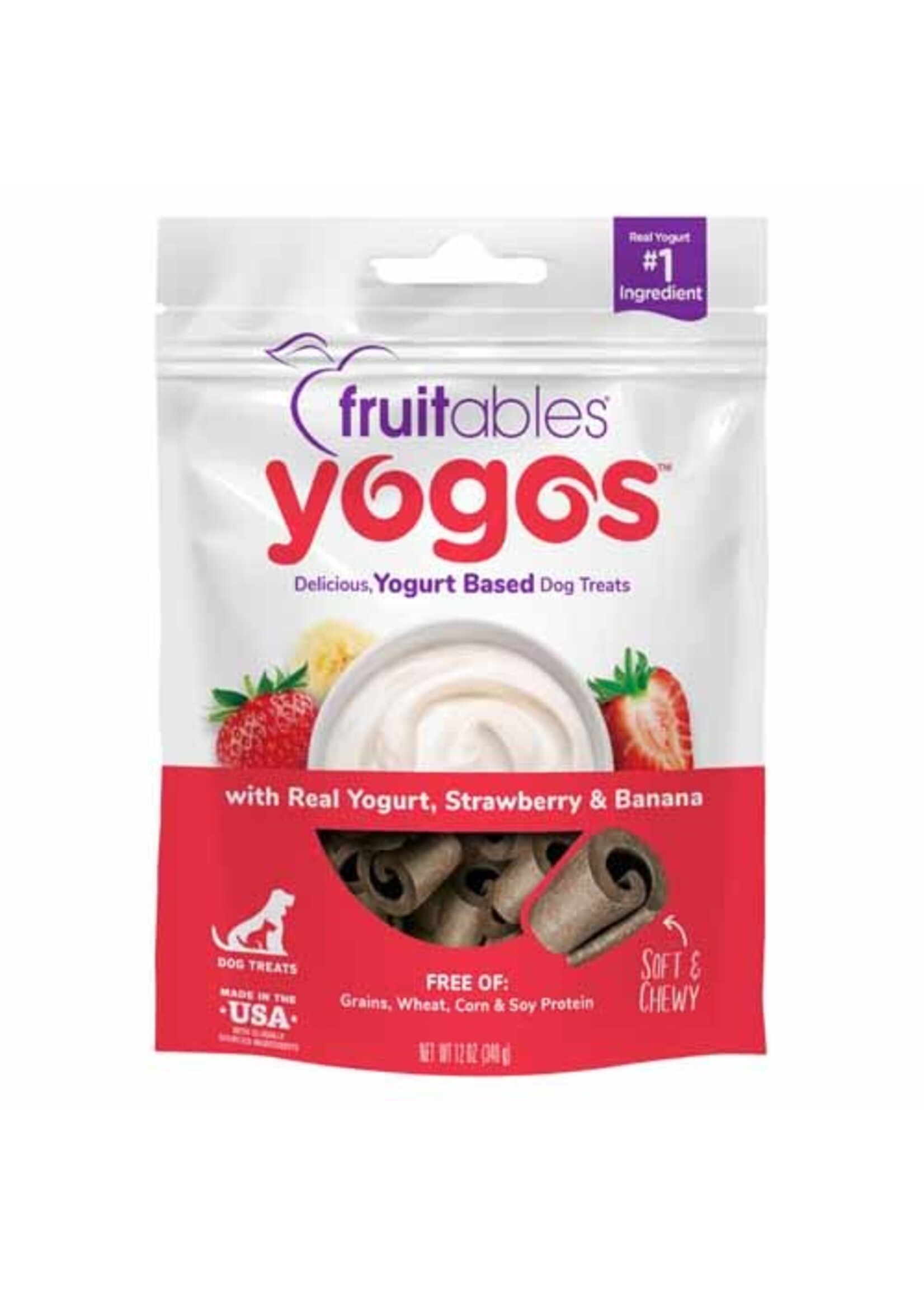 Fruitables Fruitables Yogos Real Yogurt Strawberry & Banana Dog Treats 12oz