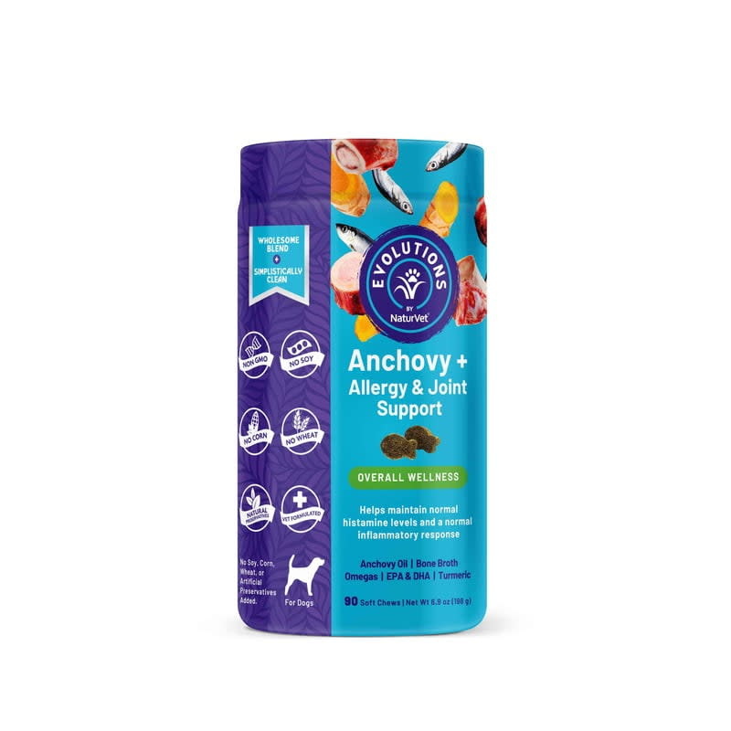 NaturVet Evolutions Anchovy + Allergy & Joint Support Soft Chews 90ct