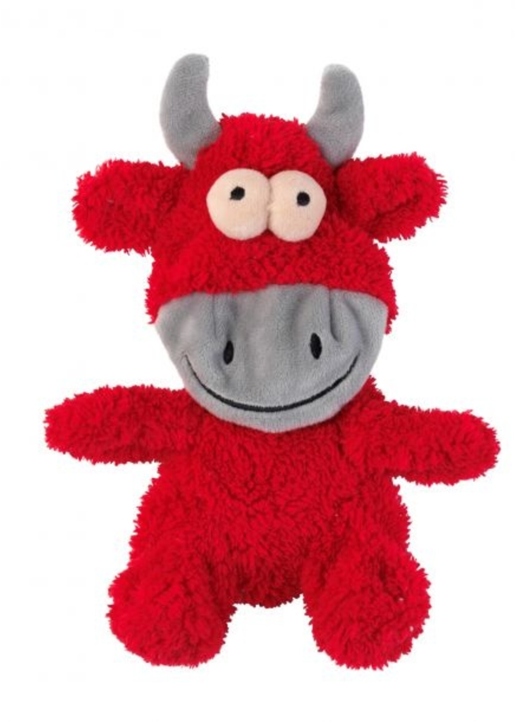 FuzzYard FuzzYard Dog Toy Flat Out Nasties Jordan the Bull Red