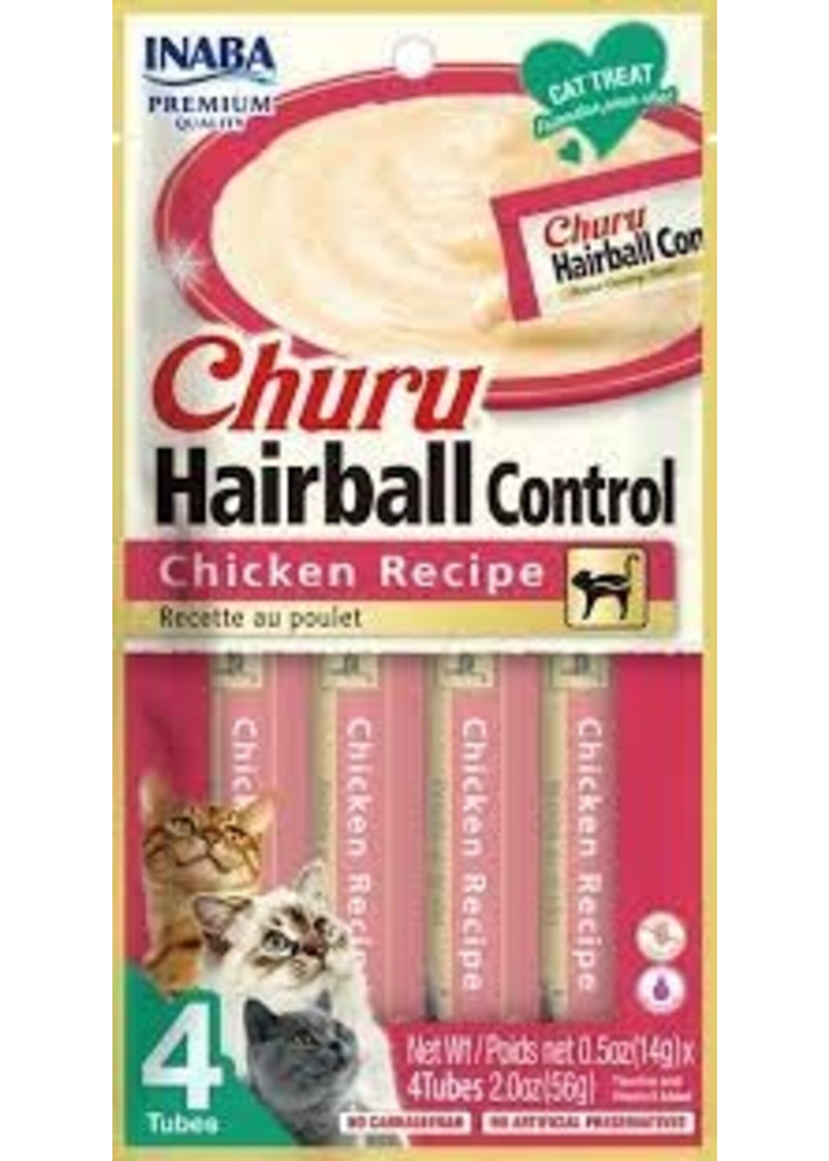 Inaba Inaba Churu Puree Hairball Control Chicken 4pack