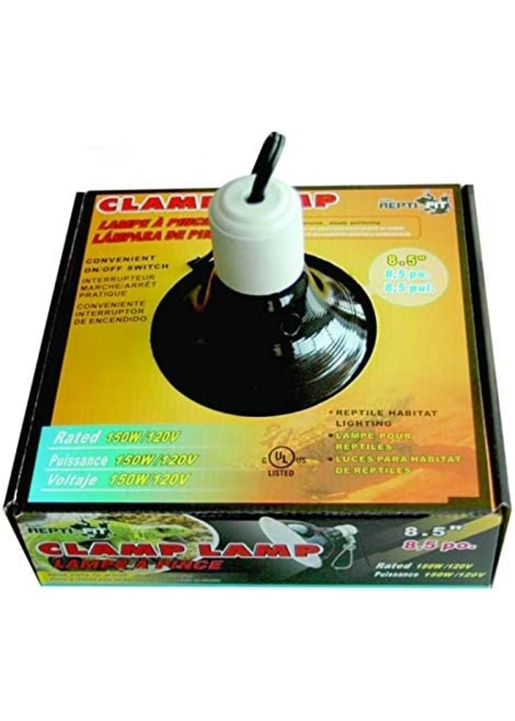 Repti-Fit Dome Clamp Lamp Black
