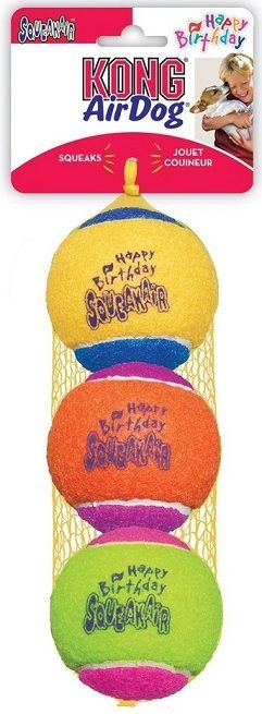 Kong Tennis Balls Birthday Assorted Medium 3pack The