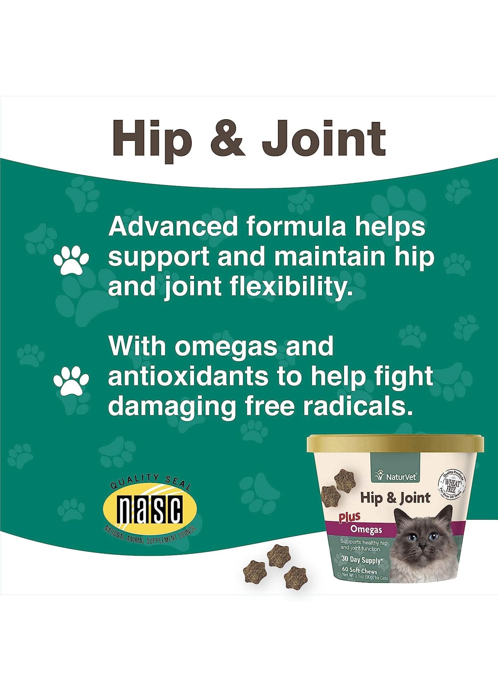 NaturVet NaturVet Cat Soft Chew Hip & Joint + Omega 60ct