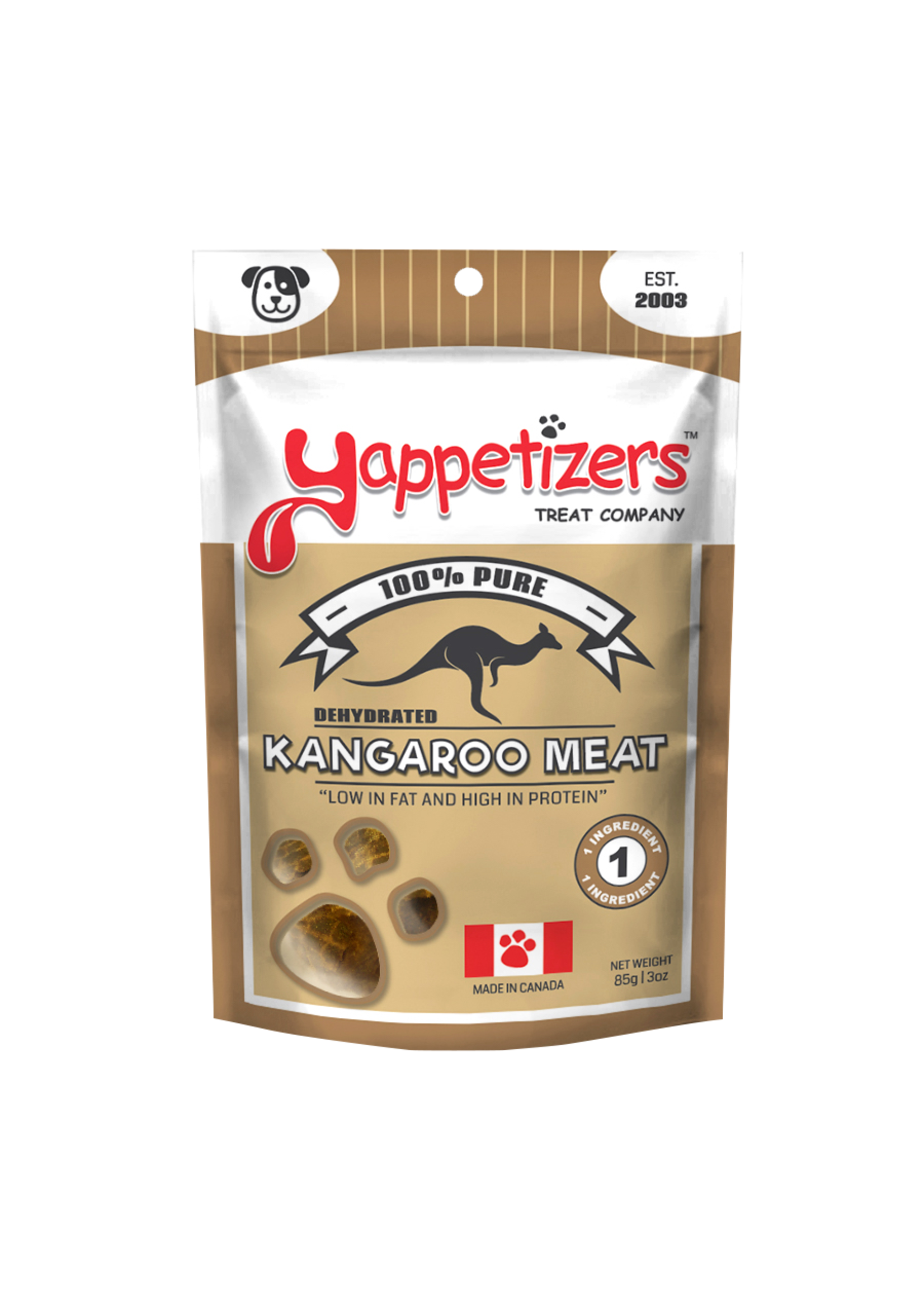 Yappetizers Yappetizers Dehydrated Kangaroo Dog Treats 85g