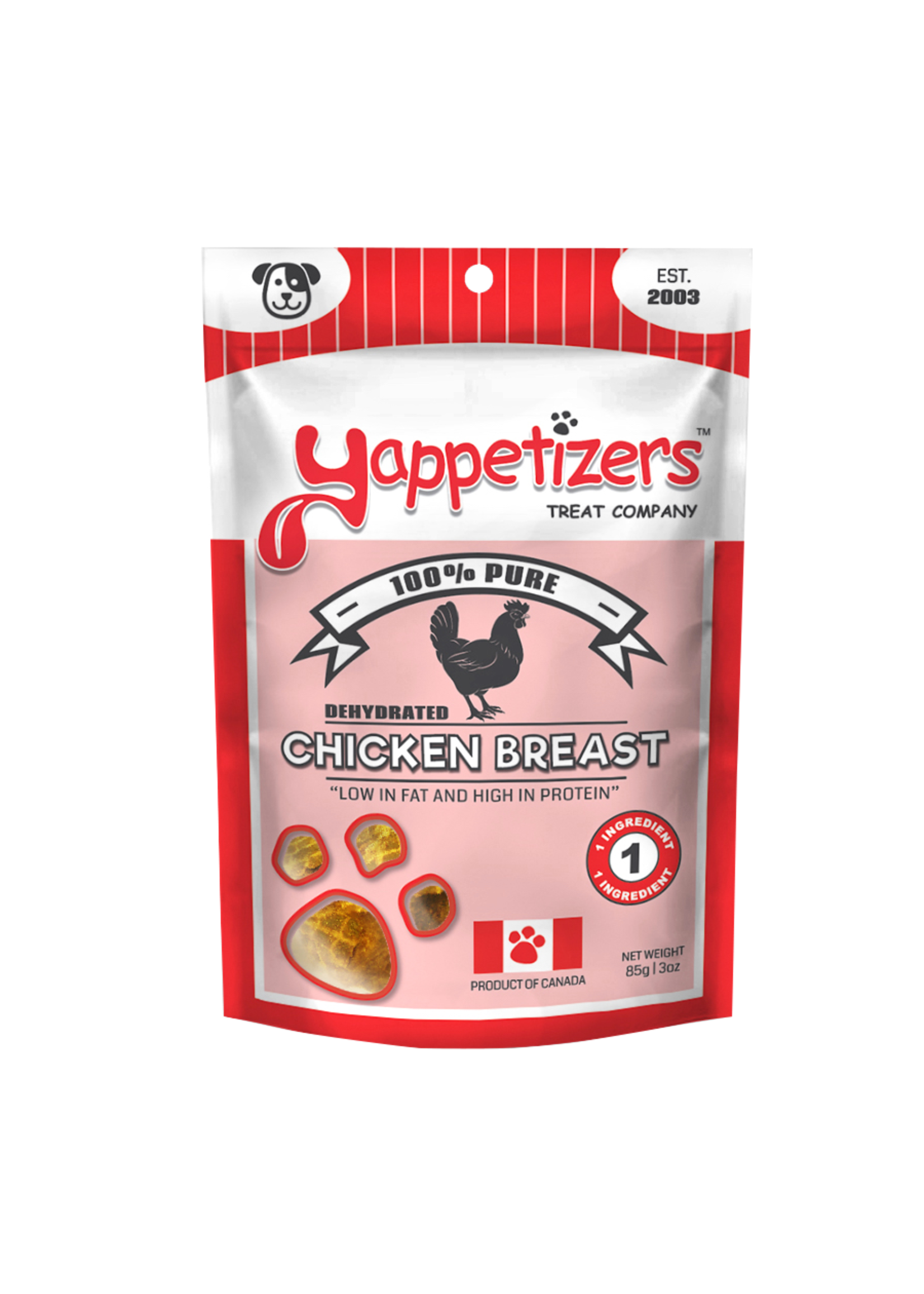 Yappetizers Yappetizers Dehydrated Chicken Breast Dog Treat 85g