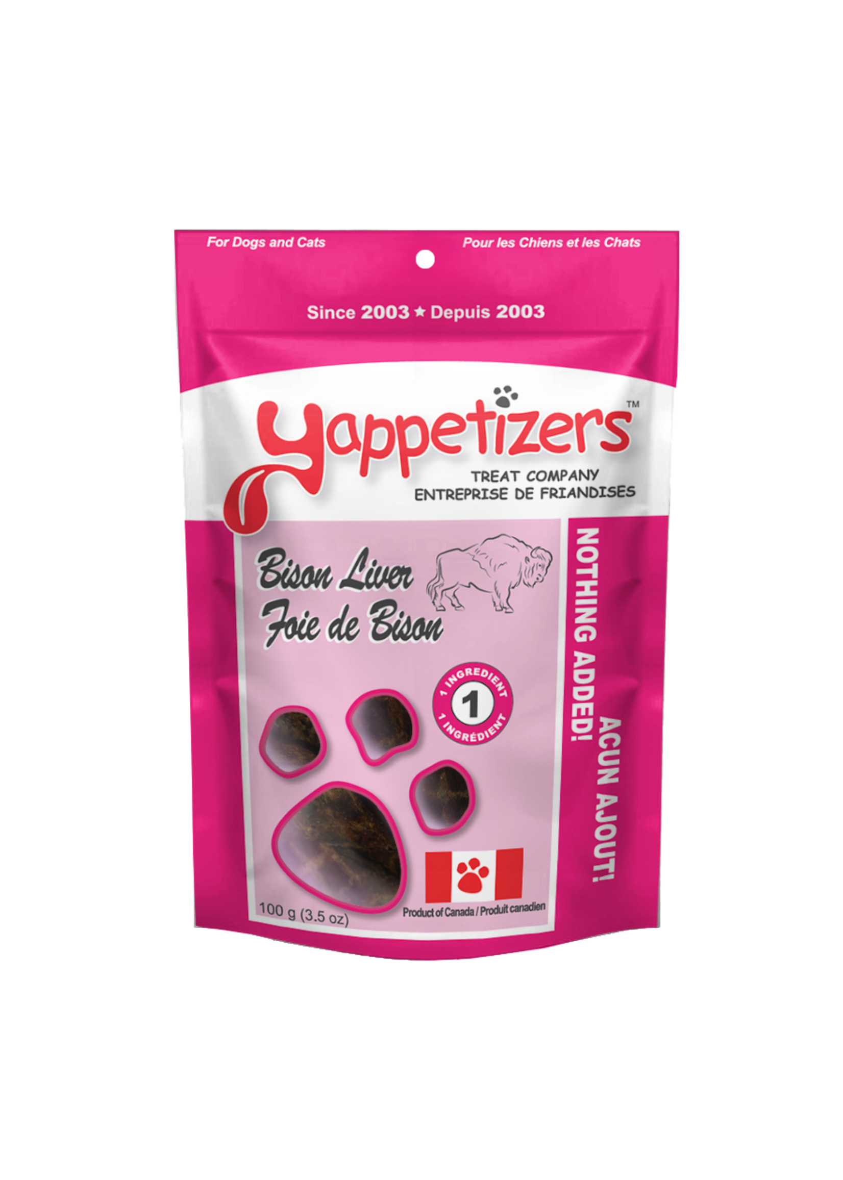 Yappetizers Yappetizers Dehydrated Bison Liver Dog Treats 85g