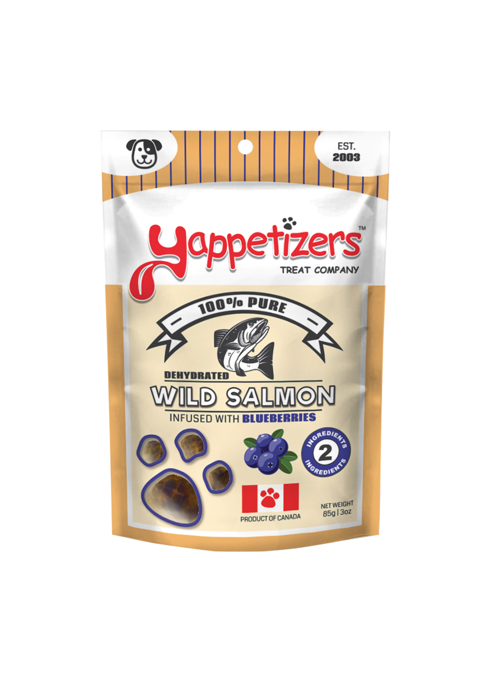 Yappetizers Yappetizers Dehydrated Salmon & Blueberry Dog Treats 85g