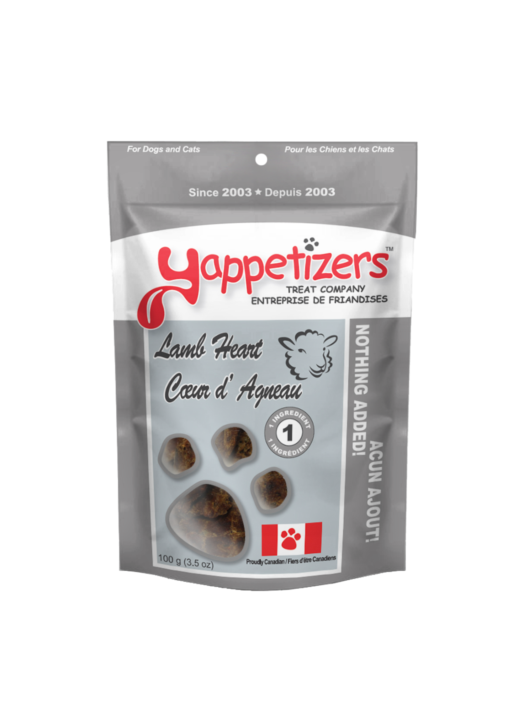 Yappetizers Yappetizers Dehydrated Lamb Heart Dog Treats 85g