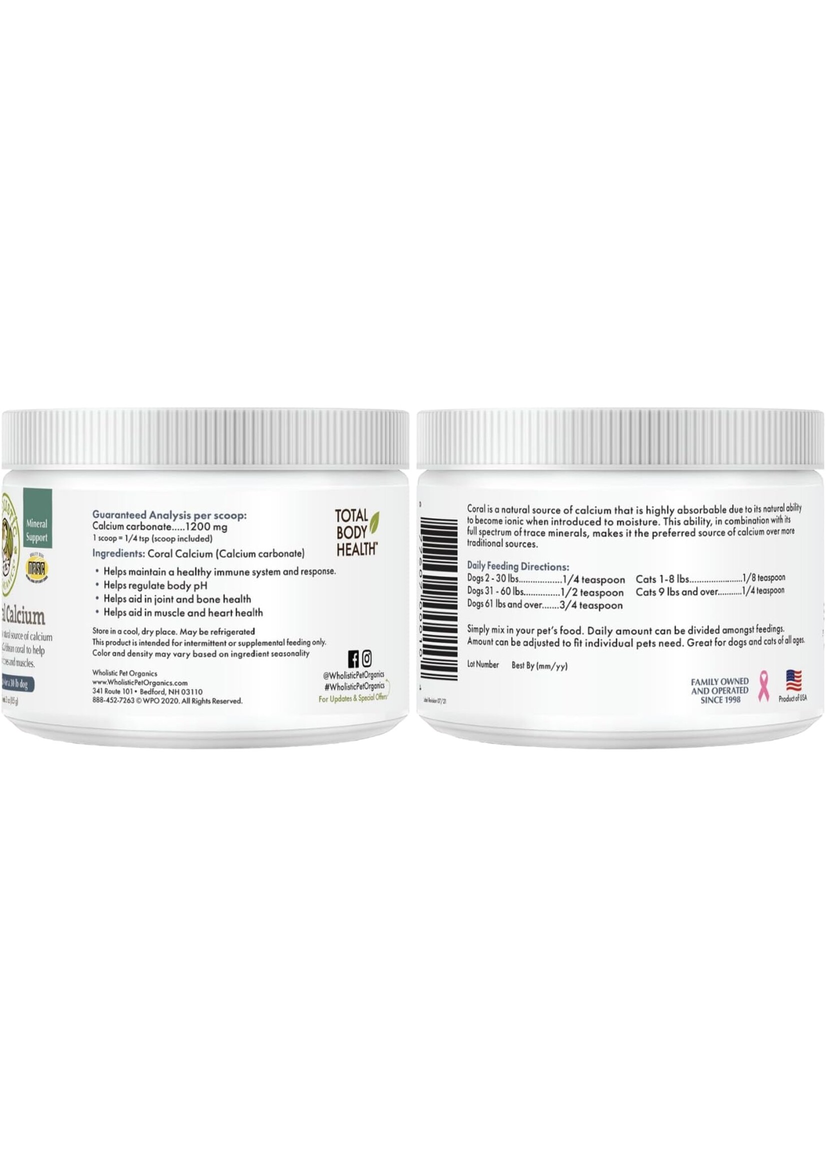 Wholistic Pet Organics Sea Coral Calcium 3oz
