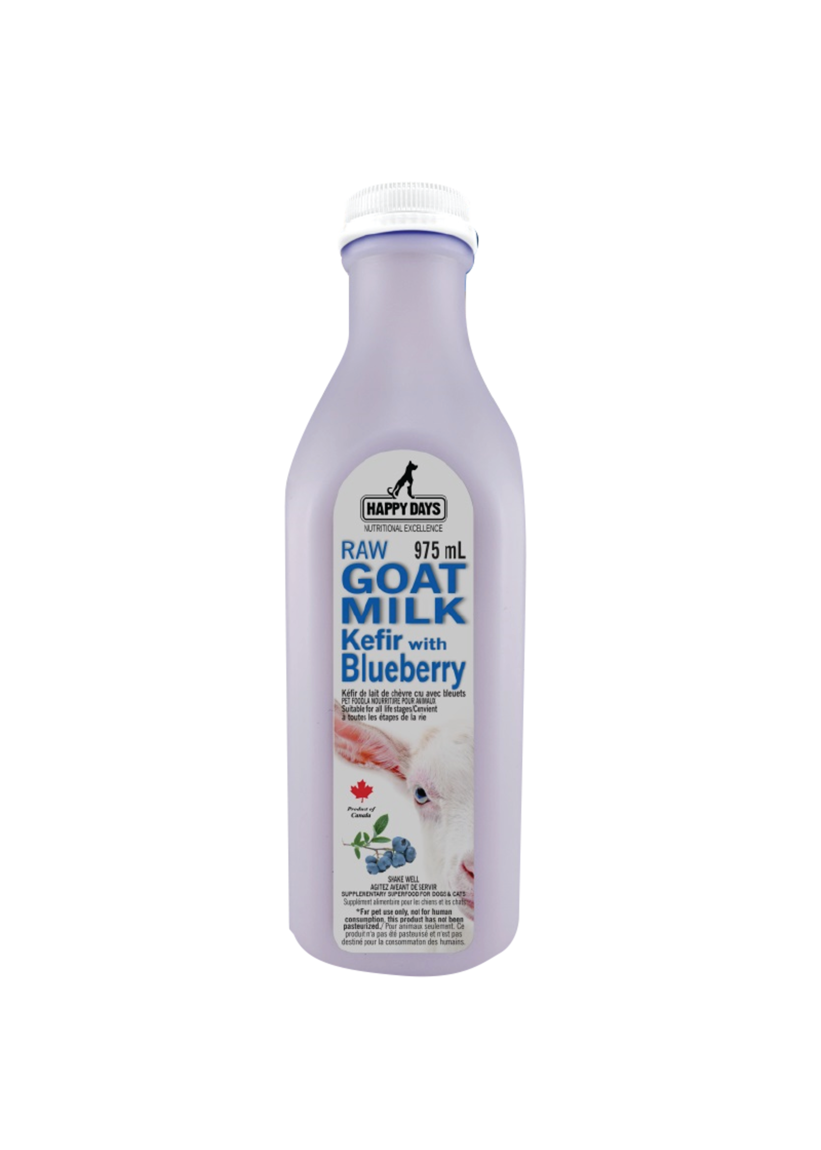 Happy Days Dairies Happy Days Raw Goat Milk Kefir w/ Blueberry 975 ml