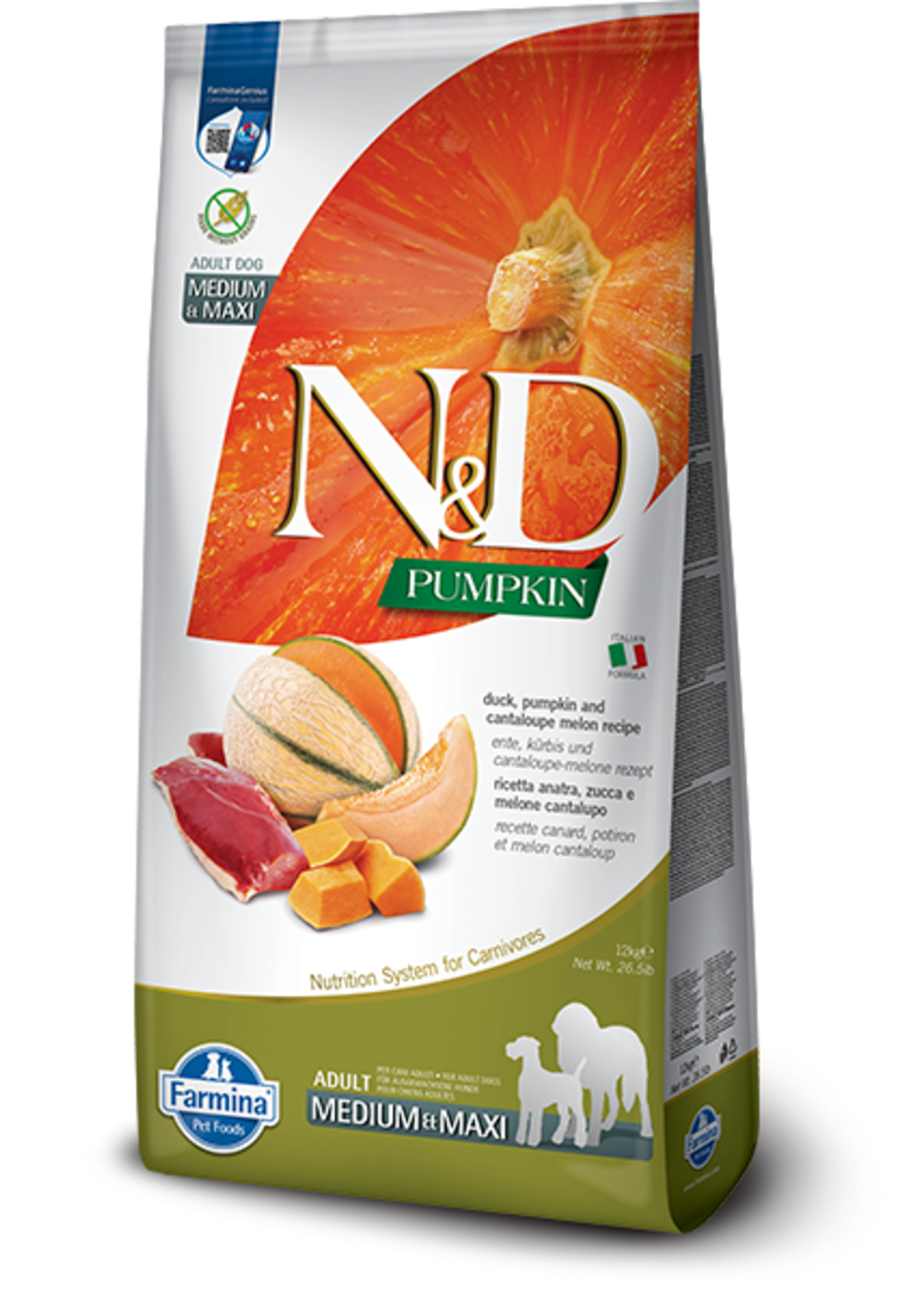 Farmina Farmina N&D Pumpkin Dog Duck & Cantaloupe Med/Maxi 12kg