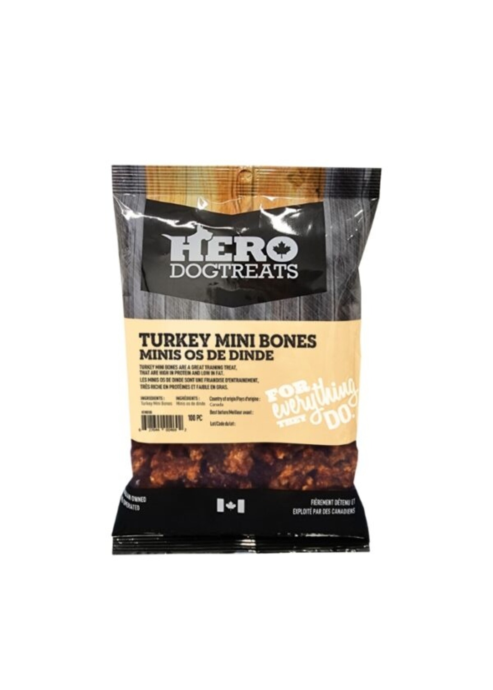 Hero Dog Treats Turkey Mini Bones 100pc / 75g