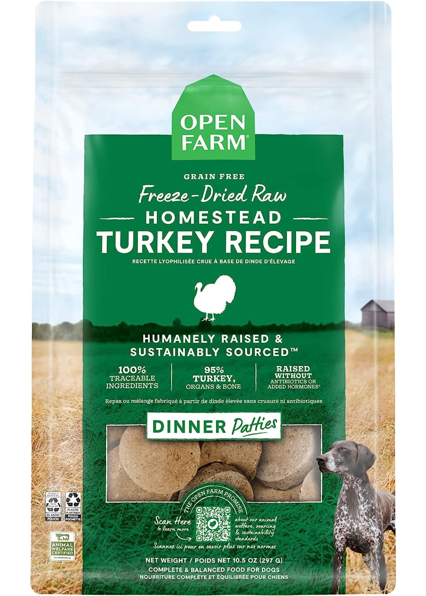 Open Farm Open Farm Dog Freeze-Dried Raw Homestead Turkey Patties