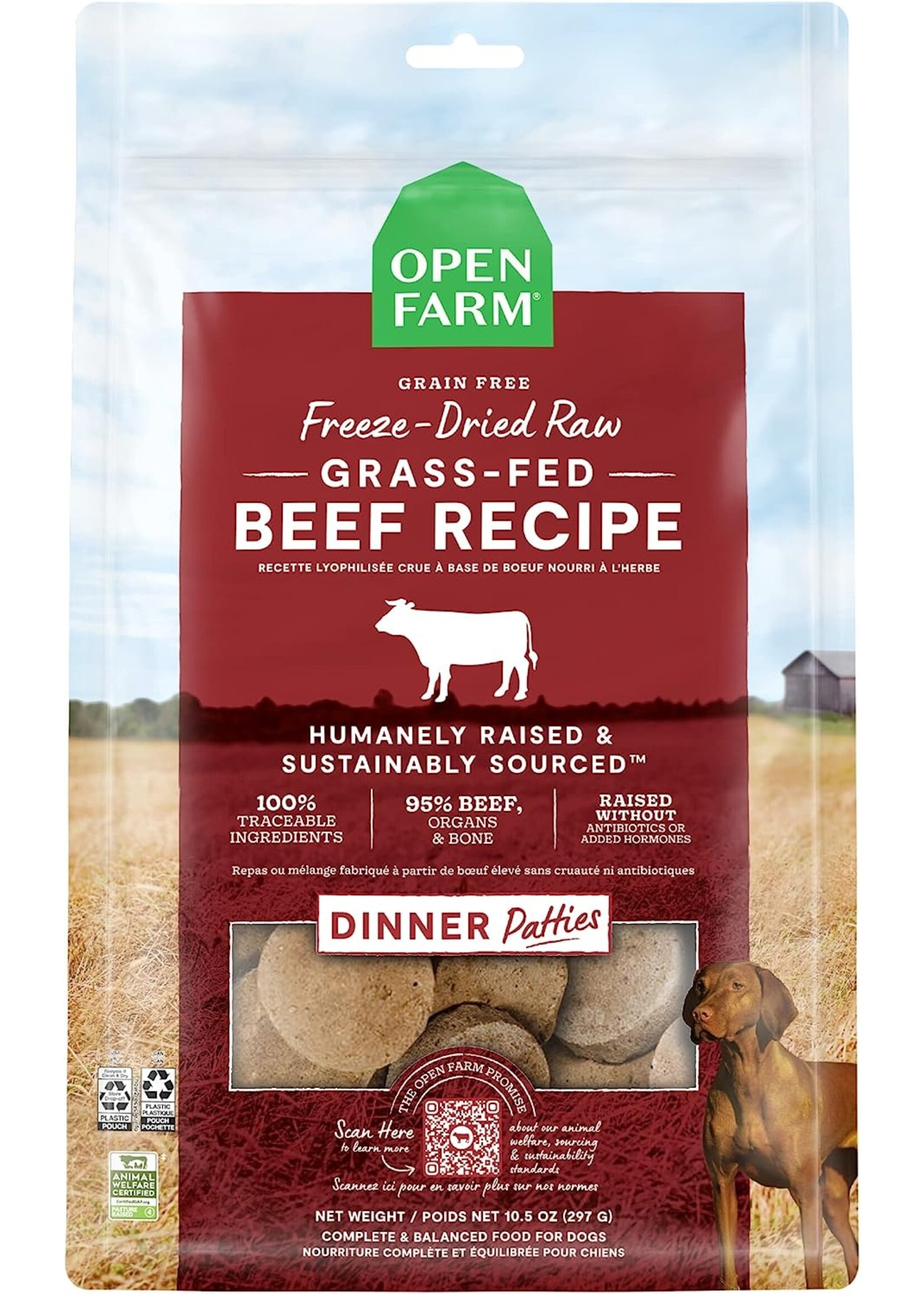 Open Farm Open Farm Dog Freeze-Dried Raw Grass Fed Beef Patties
