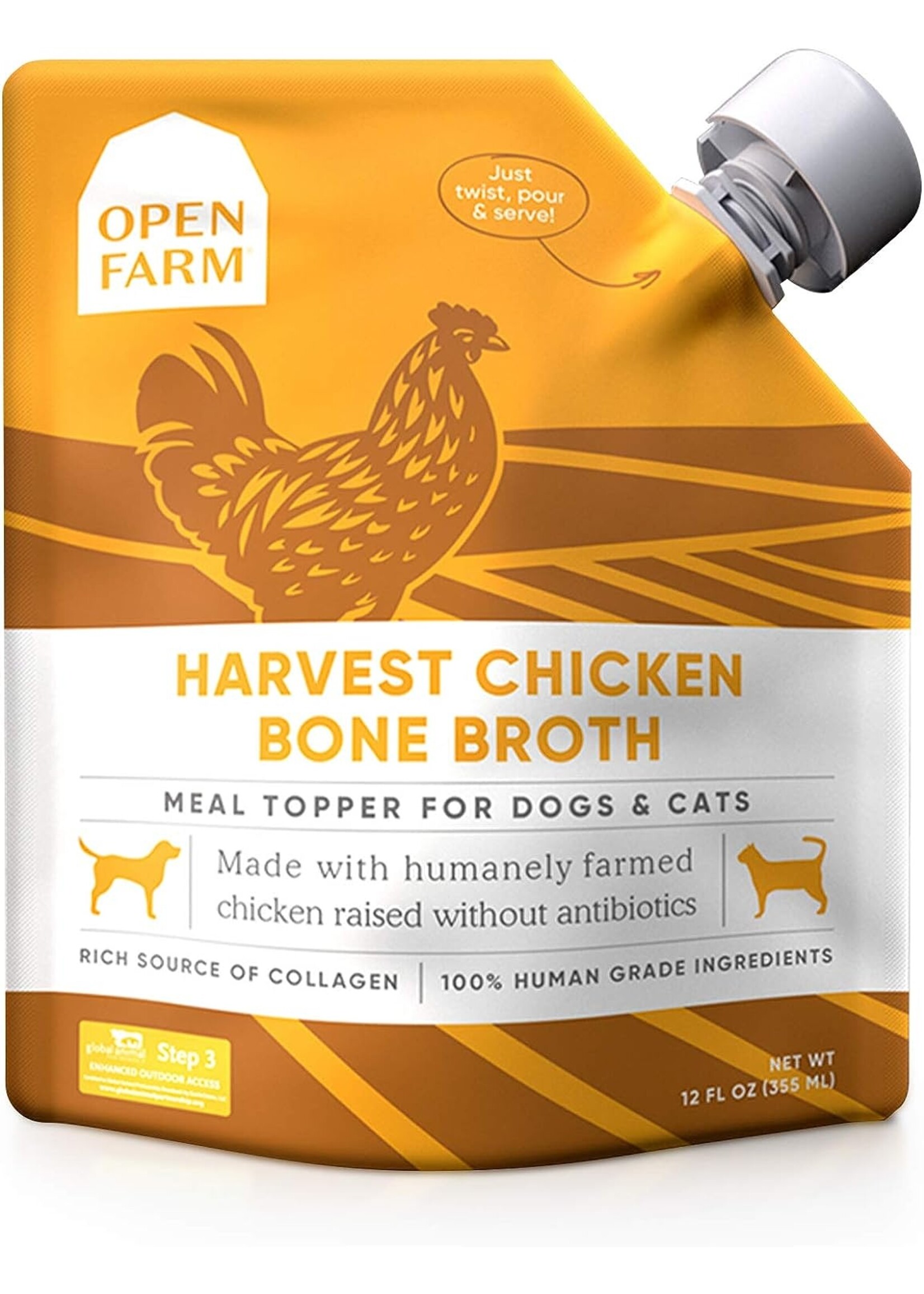 Open Farm Open Farm Dog/Cat Bone Broth Topper Harvest Chicken