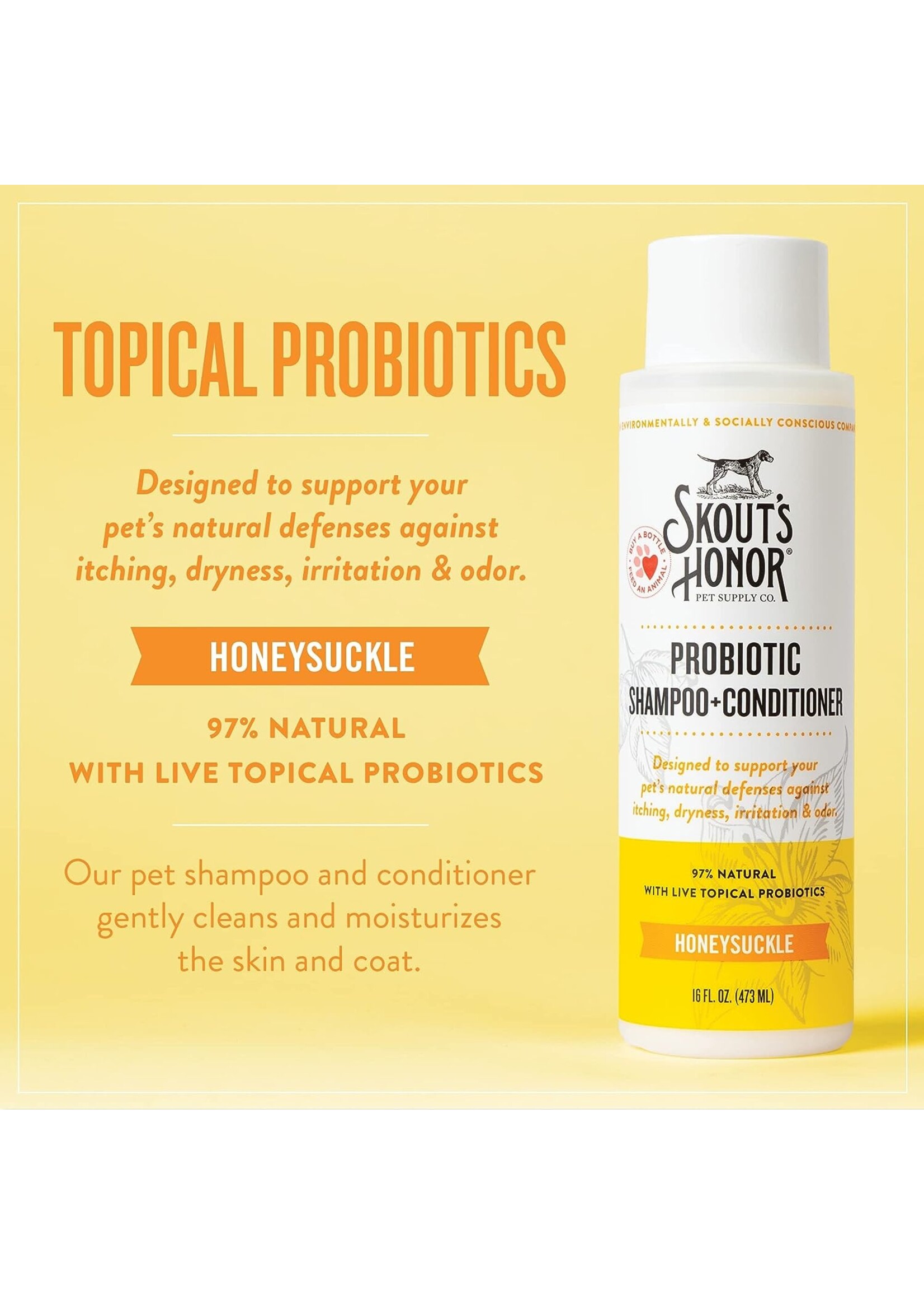 Skout's Honor Skout's Honor Probiotic Shampoo & Conditioner Honeysuckle 16oz