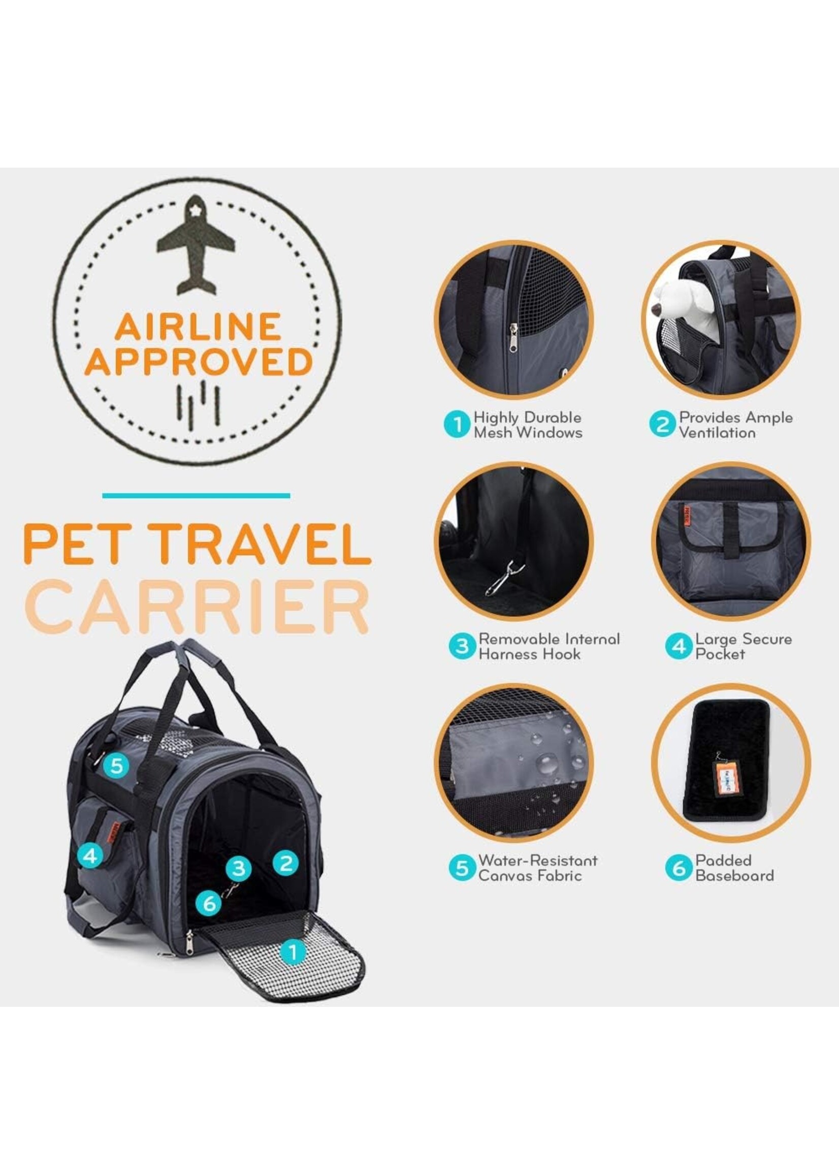 Prefer Pets Jet Carrier Pet Carrier Fuchsia 17" x 10" x 12"