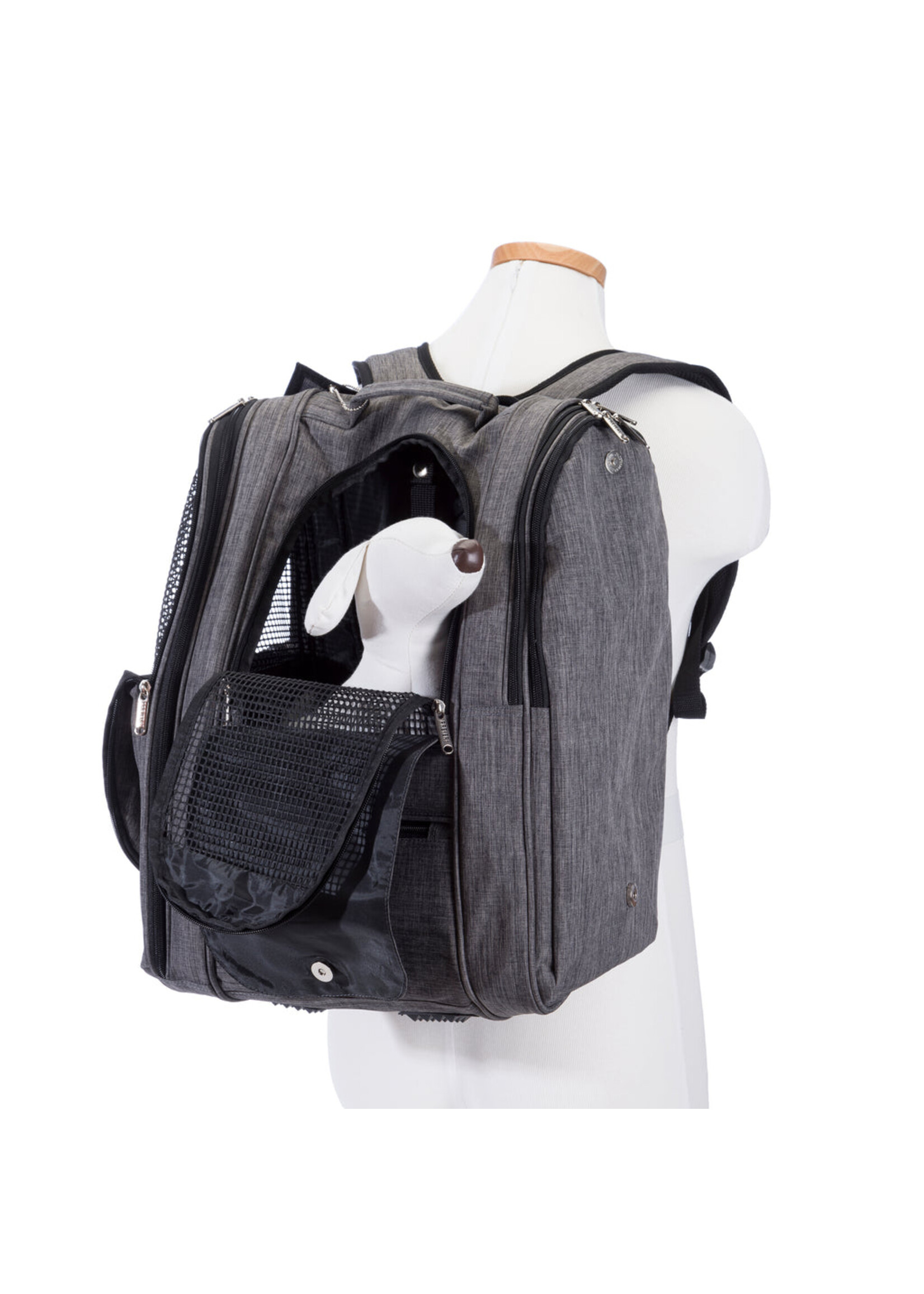Prefer Pets Adventure Backpack Pet Carrier 14" x 11" x 17" Heathered Gray