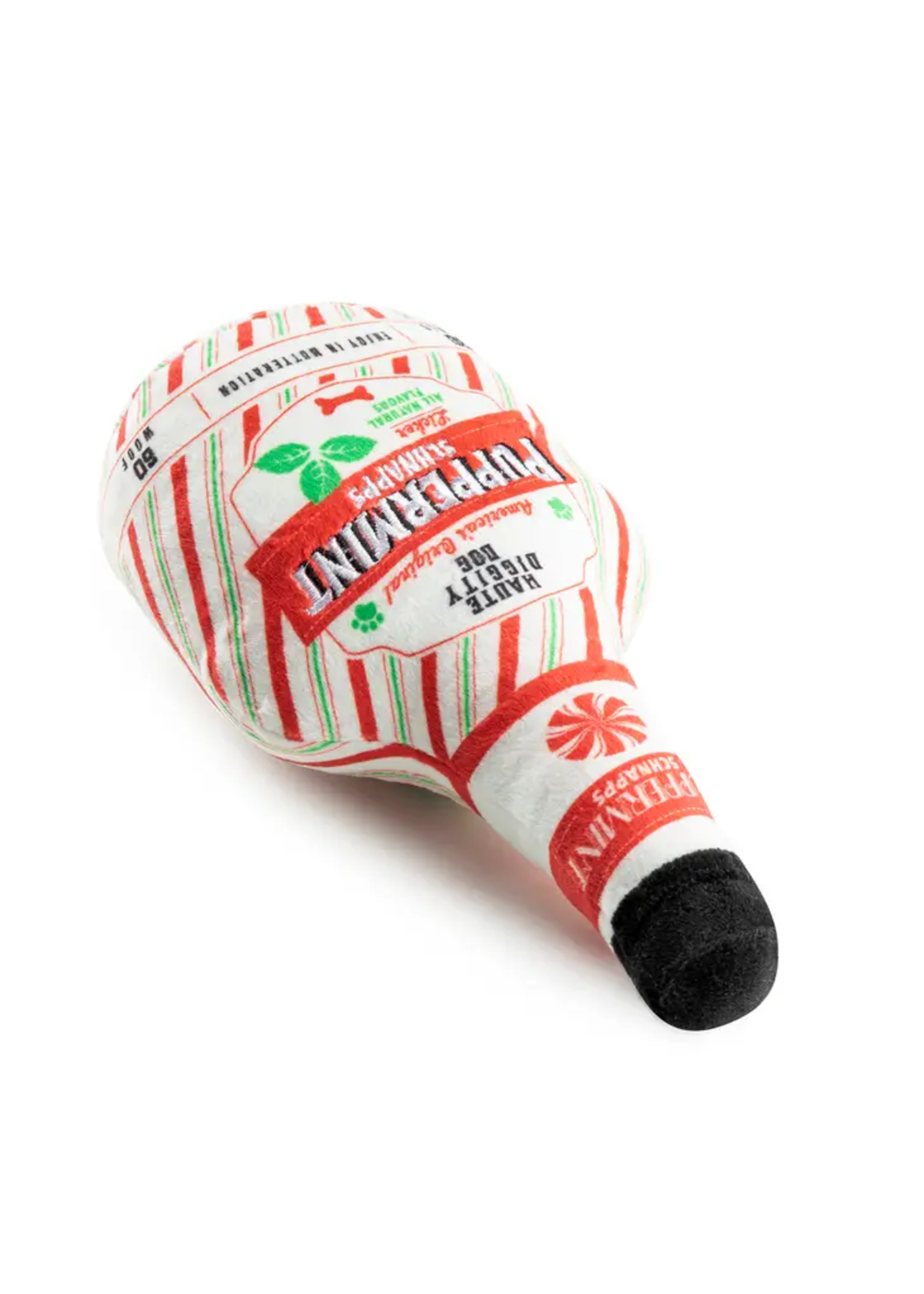 Haute Diggity Dog Puppermint Schnapps Bottle Christmas Dog Toy