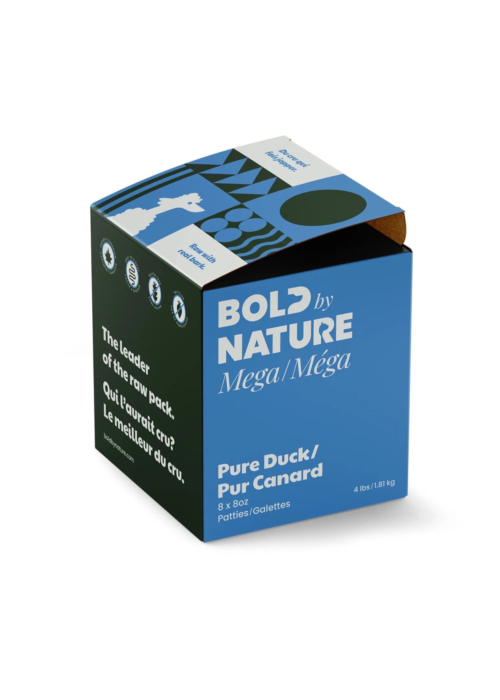 Bold by Nature Bold by Nature Dog Mega Pure Duck 4lb Patties