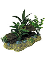Blue Ribbon Blue Ribbon Realistic Looking Log Cavern w/ Plants 9 x 5.5 x 5"