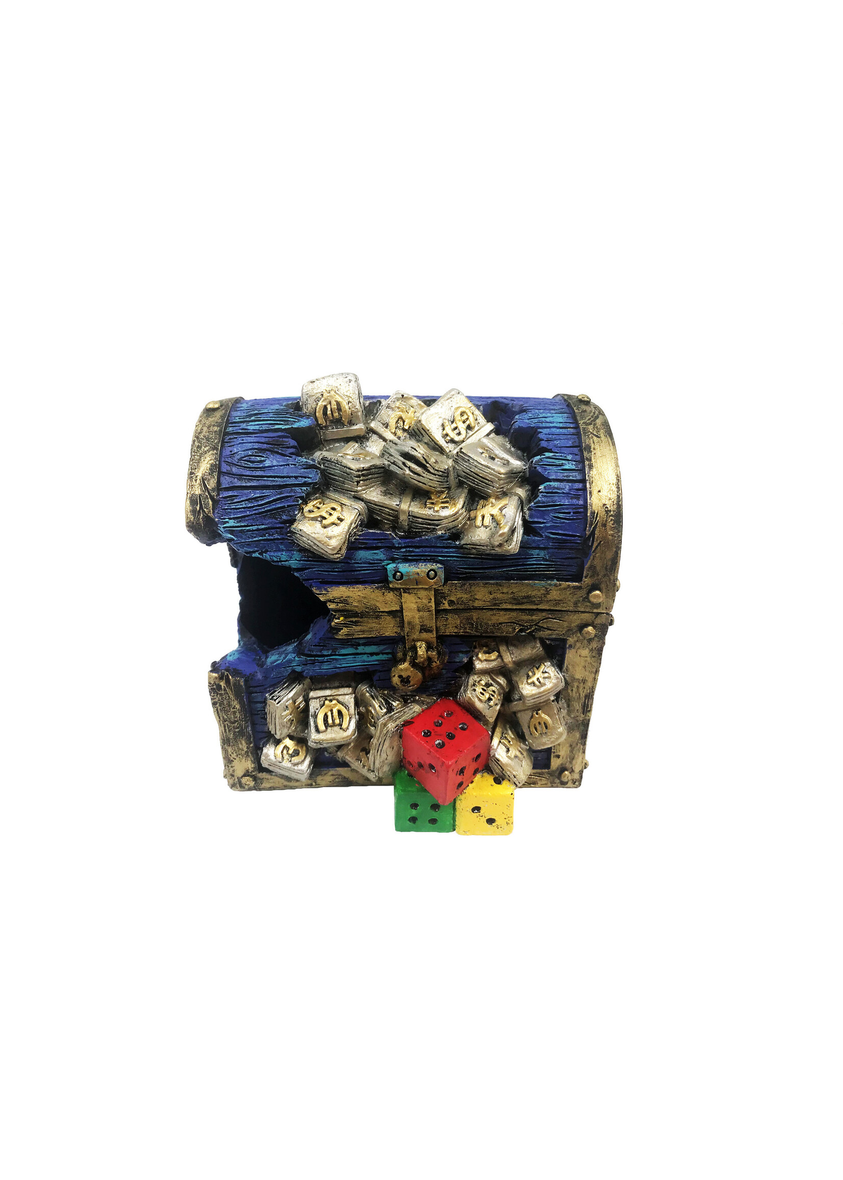 Aqua-Fit Aqua-Fit Polyresin Blue Treasure Box 4 x 3.5 x 4"