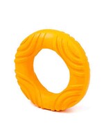 Budz Budz Latex Dog Toy Ring Squeaker 5.3" Orange