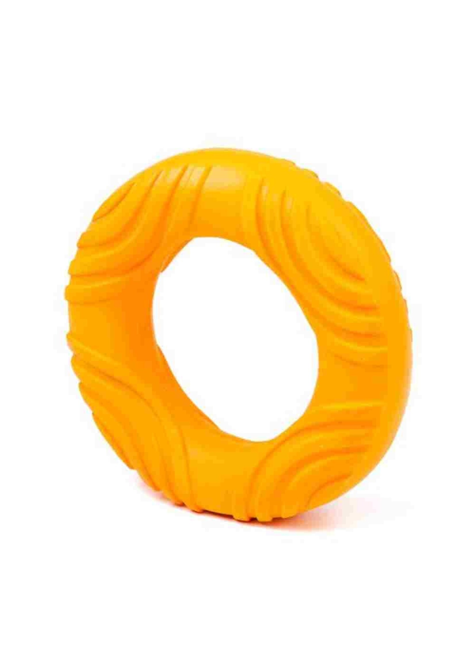 Budz Budz Latex Dog Toy Ring Squeaker 5.3" Orange