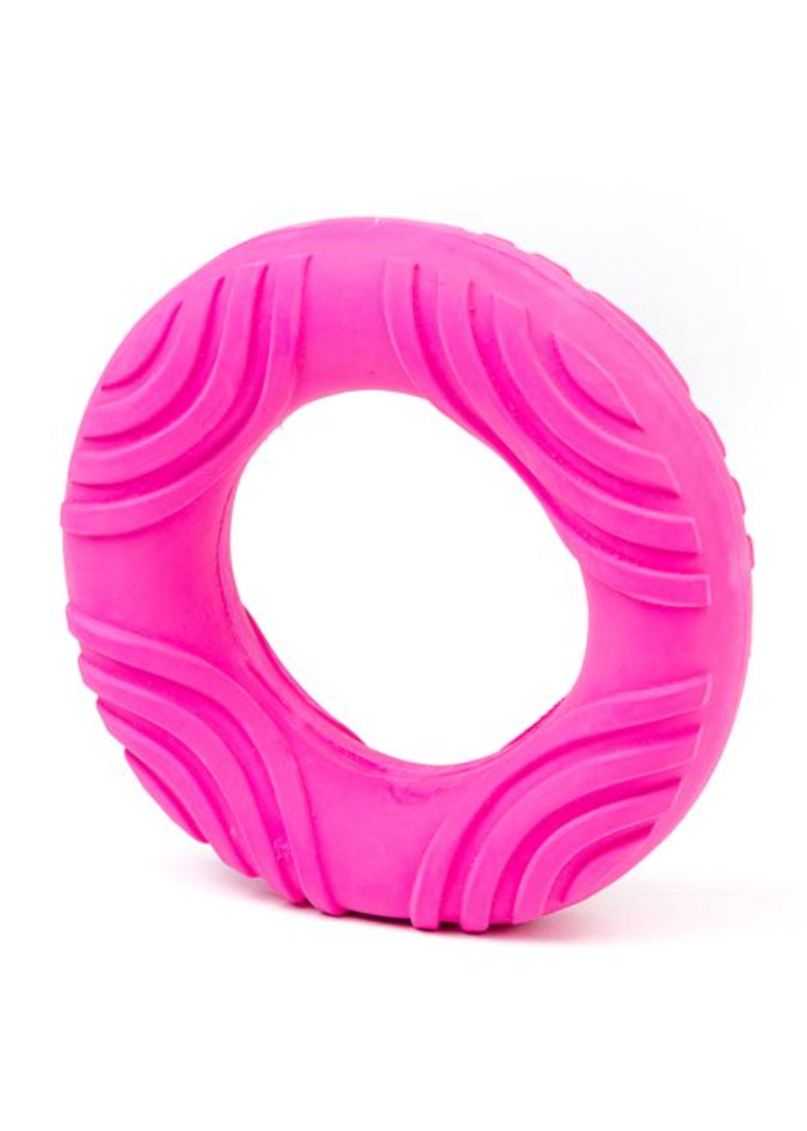 Budz Budz Latex Dog Toy Ring Squeaker 5.3" Purple