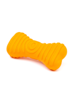 Budz Budz Latex Dog Toy Bone Squeaker 4.3" Orange