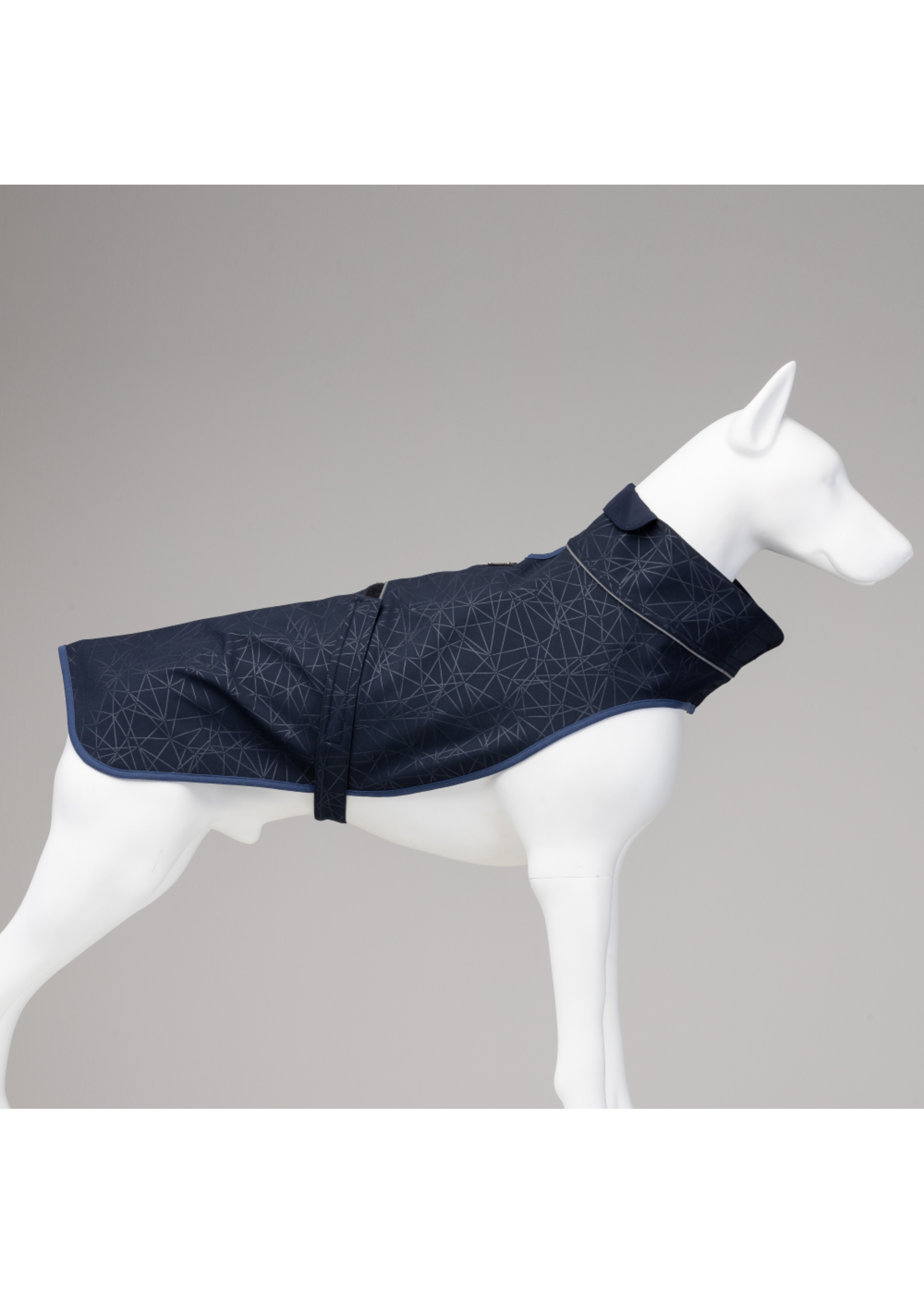 Lindo Pet Clothing Lindo SoftShell Navy Magnetic Raincoat Size 6