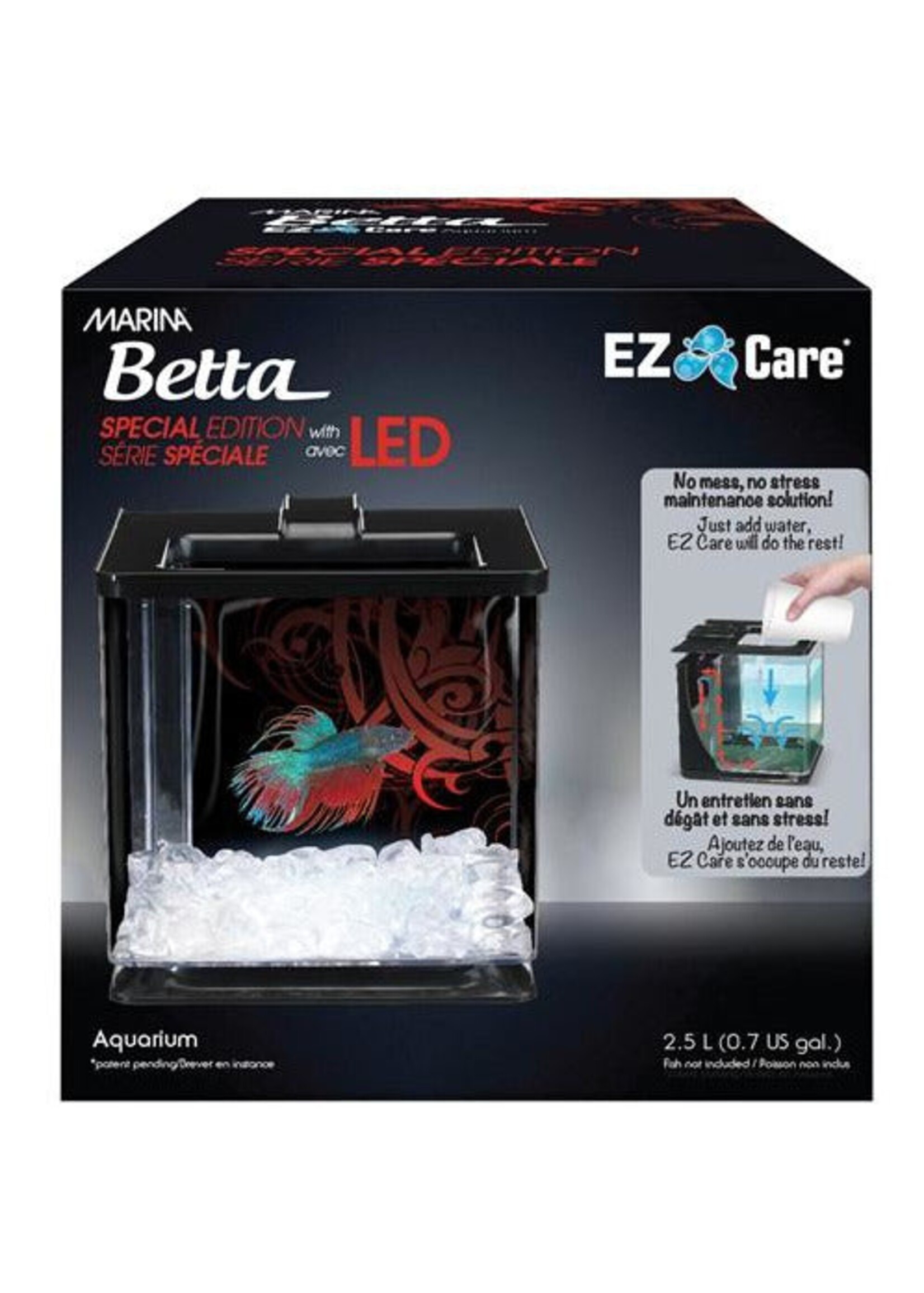 Marina Marina Betta Special Edition EZ Care Aquarium 0.7 US Gal Black
