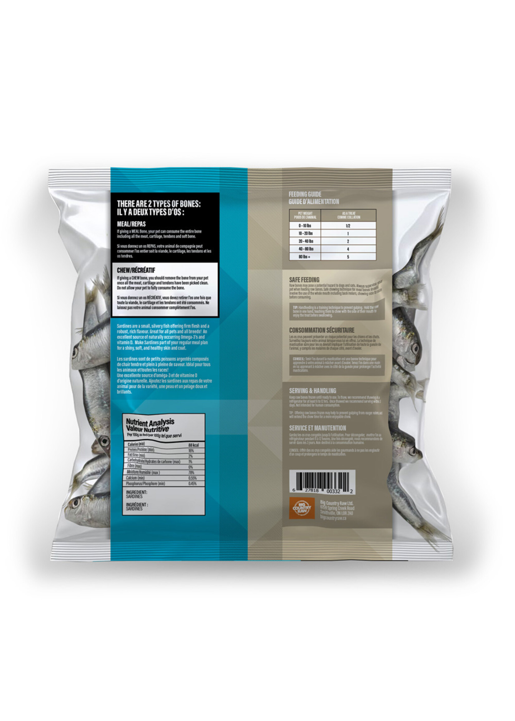 Big Country Raw Ltd. Big Country Raw Sardines - 1lb